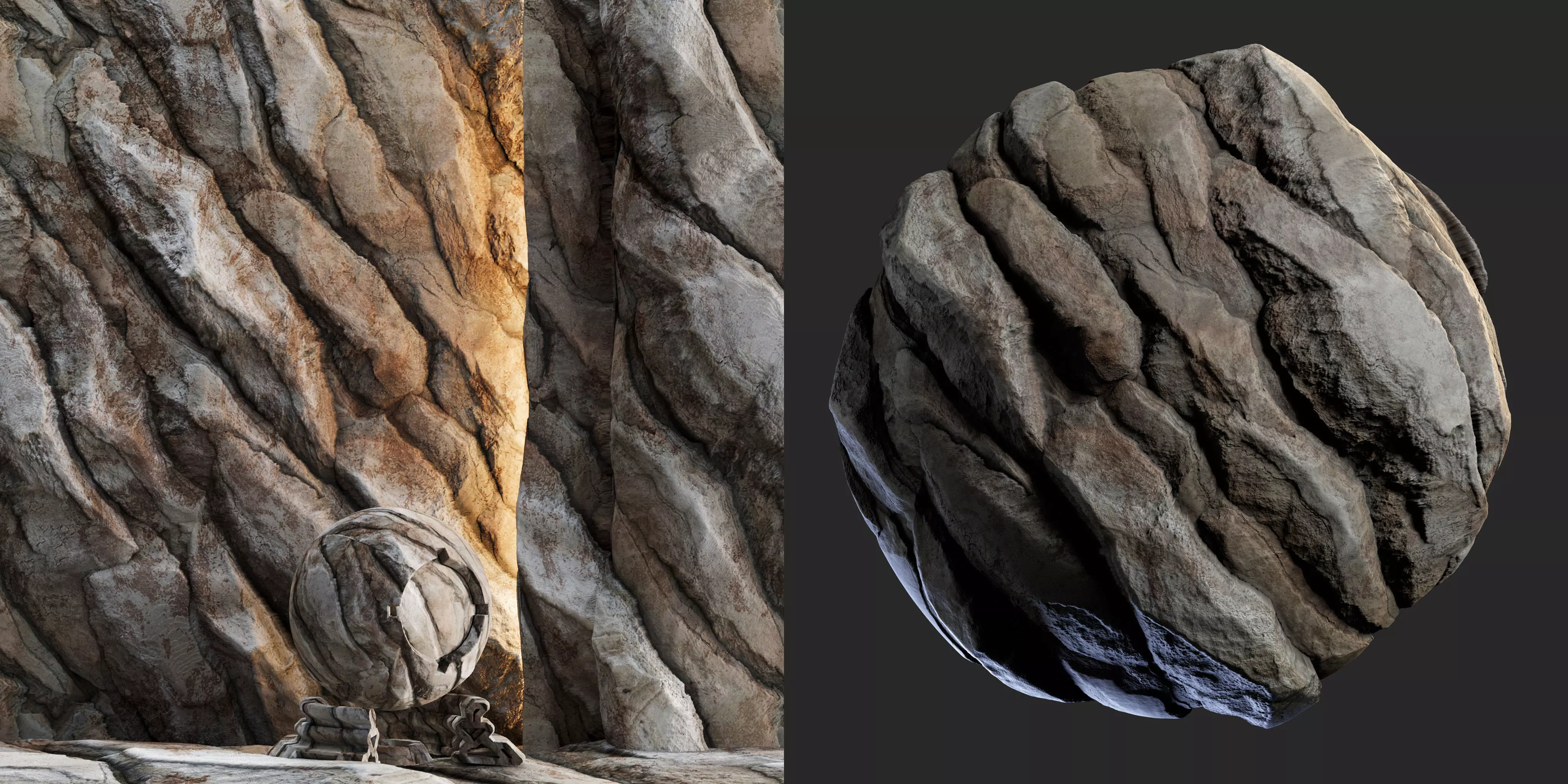 H126 Rock Cliff - PBR - 4K - Seamless - SBSAR Texture
