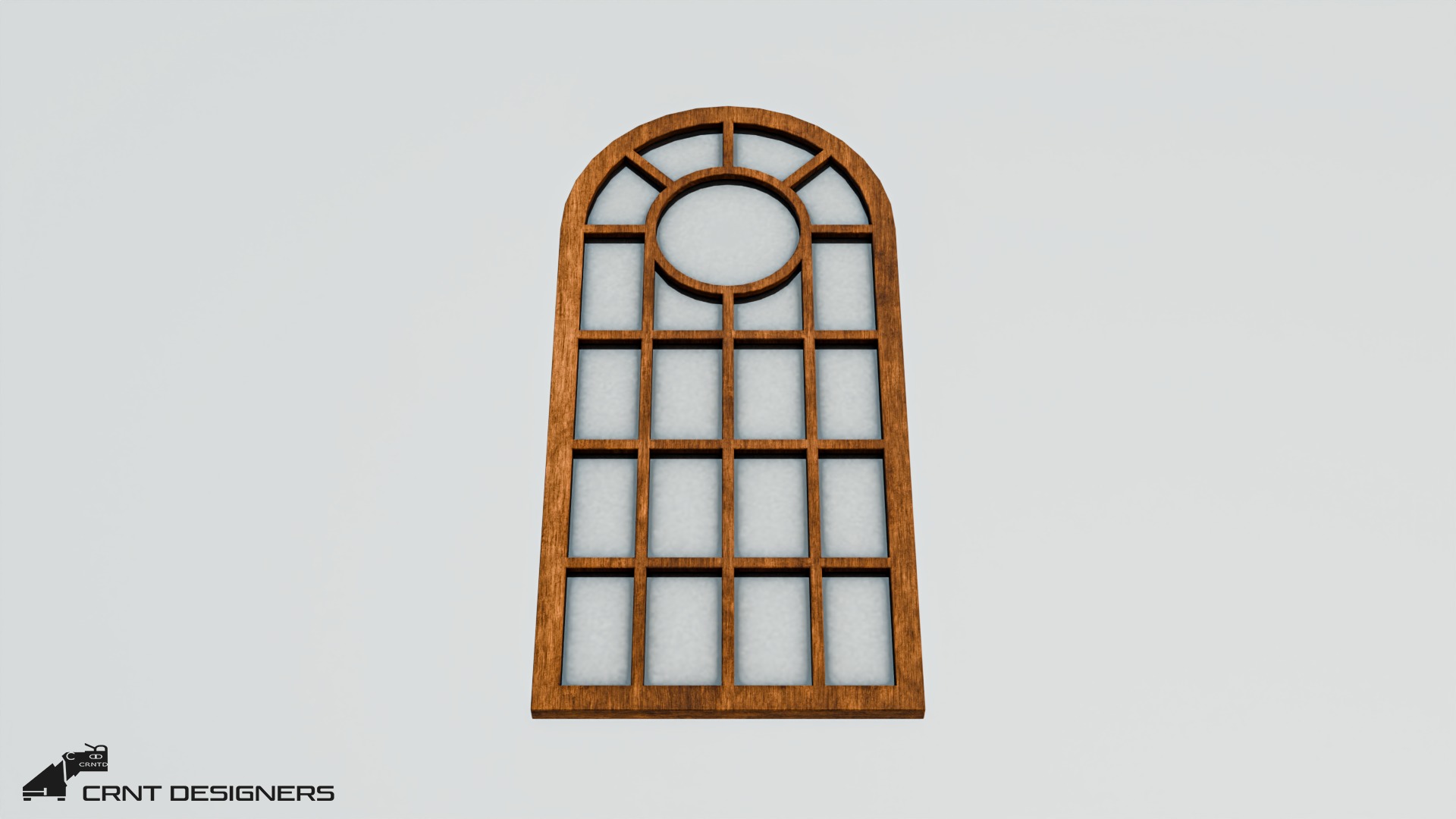 Wooden Glass Window Low-poly 3D model_6