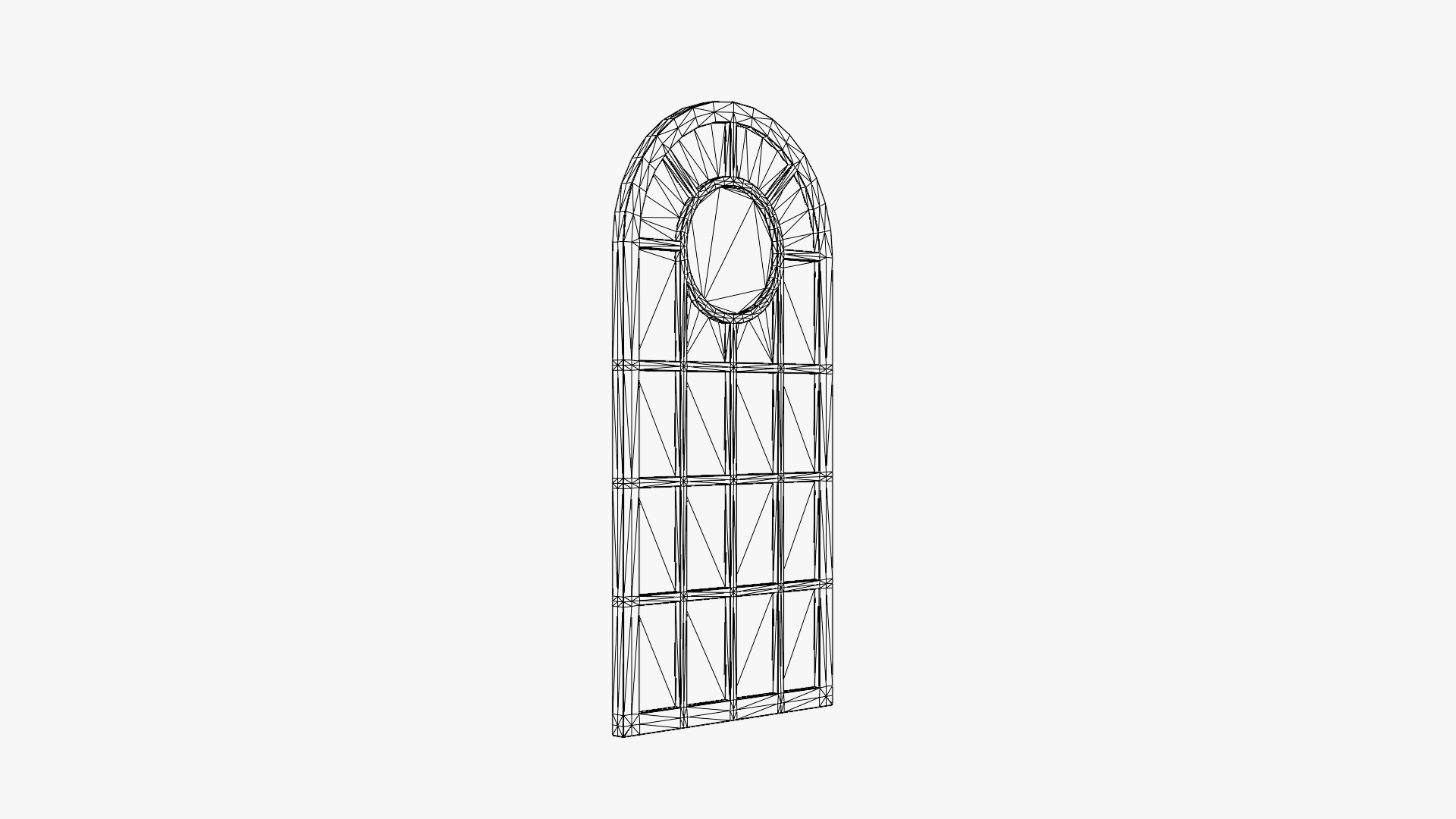 Wooden Glass Window Low-poly 3D model_4