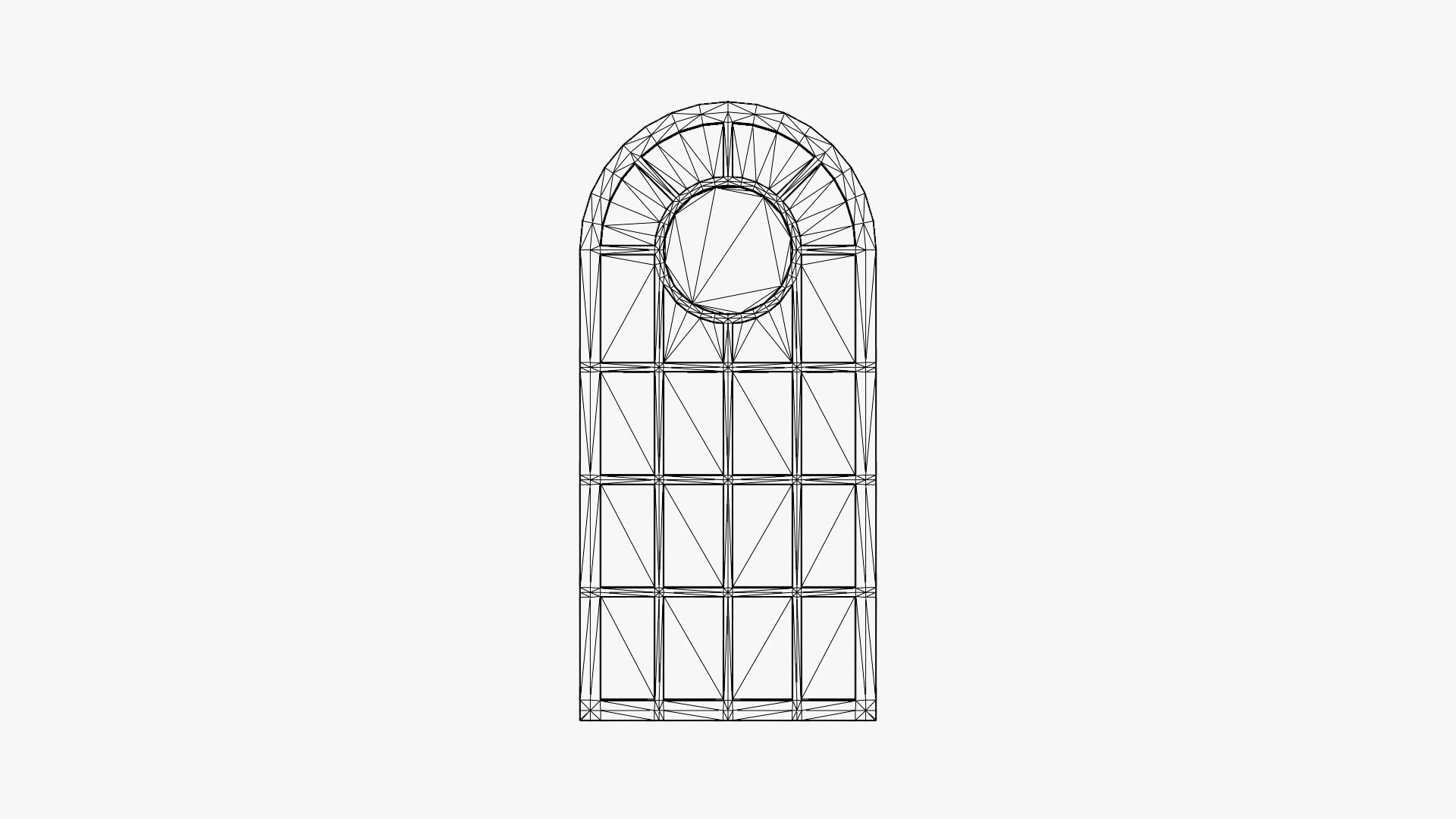 Wooden Glass Window Low-poly 3D model_2