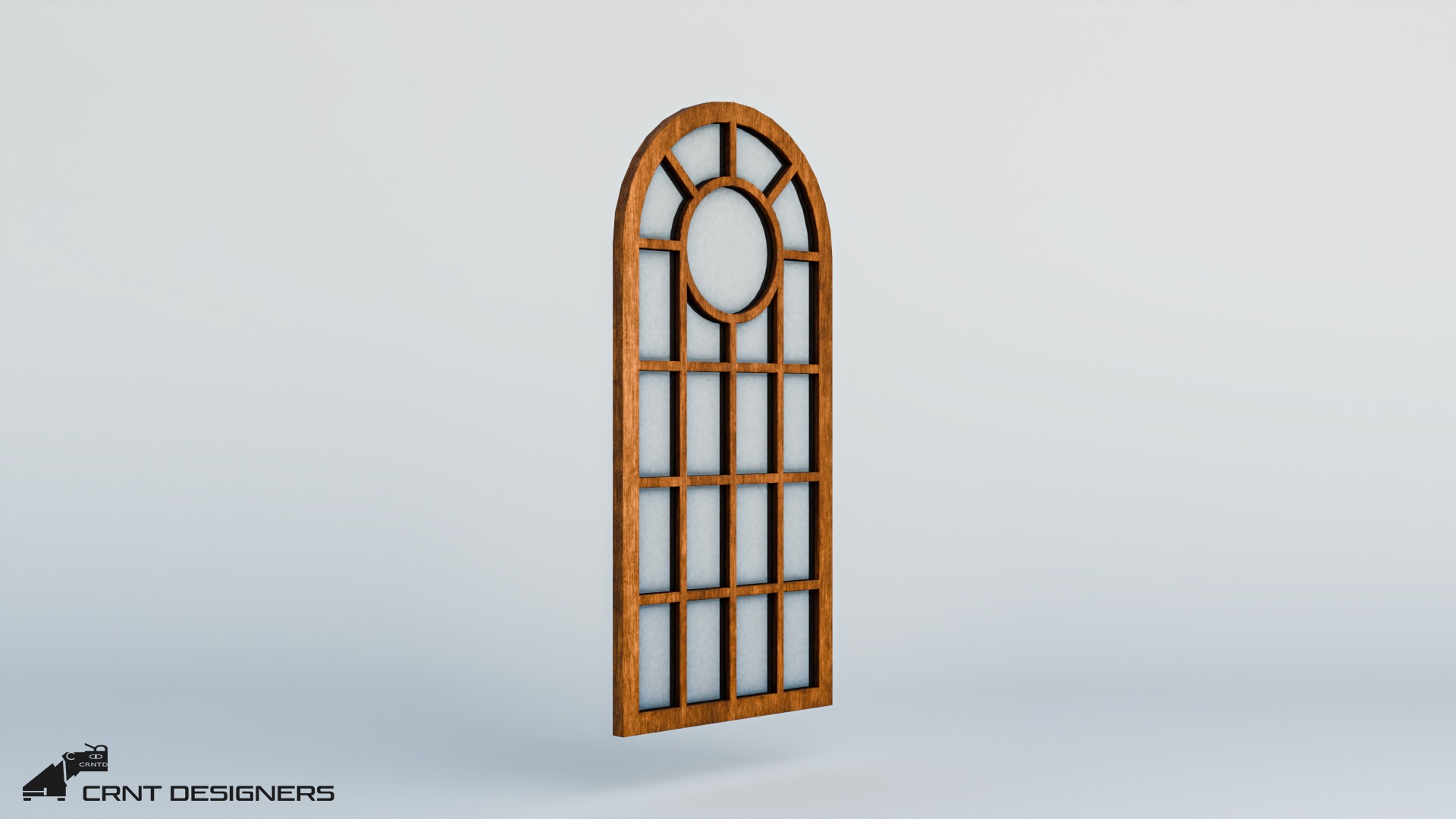 Wooden Glass Window Low-poly 3D model_3