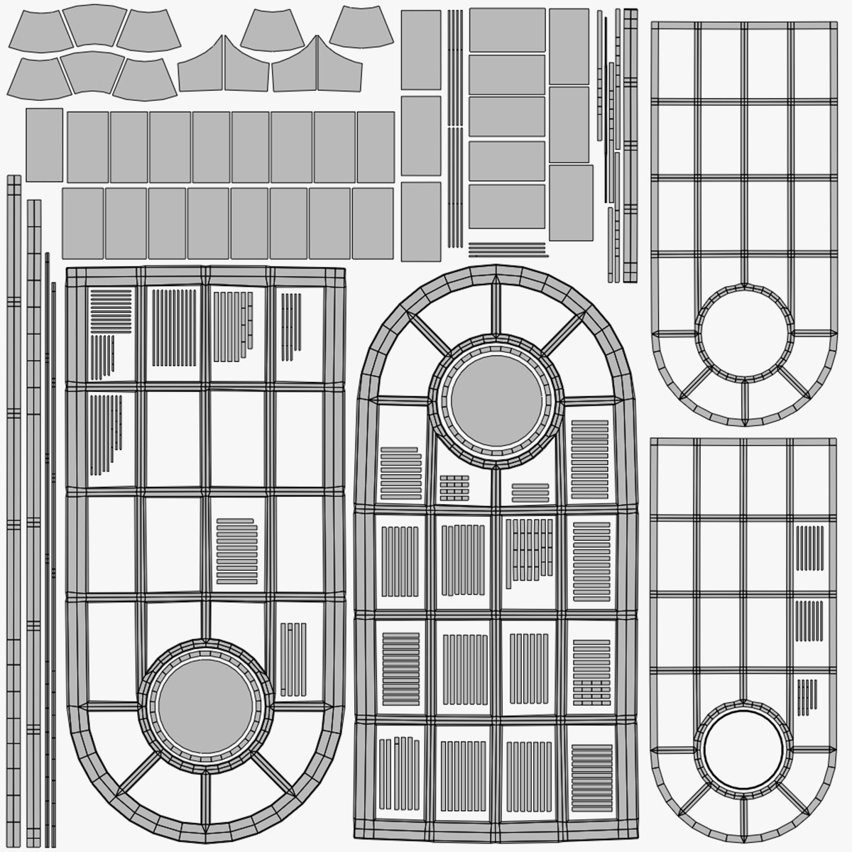 Wooden Glass Window Low-poly 3D model_10