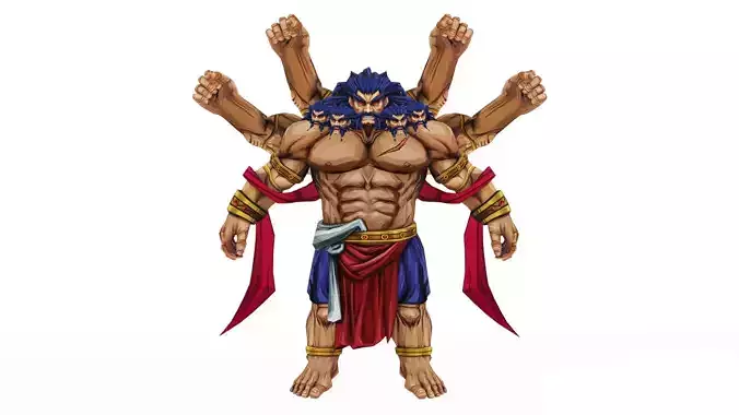 Man Indian Male Lord God Personage Hero Boss Lowpoly Low-poly 3D model