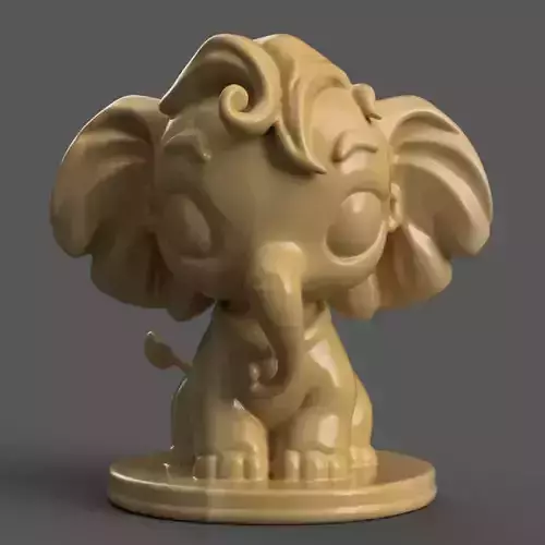 Cute Baby Elephant 3D Decor  Perfect for Desk or Table