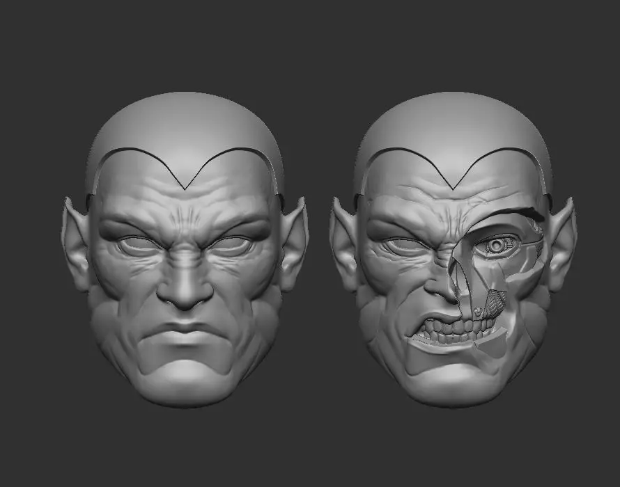 Amazo Headsculpt for Action Figures 3D print model_0
