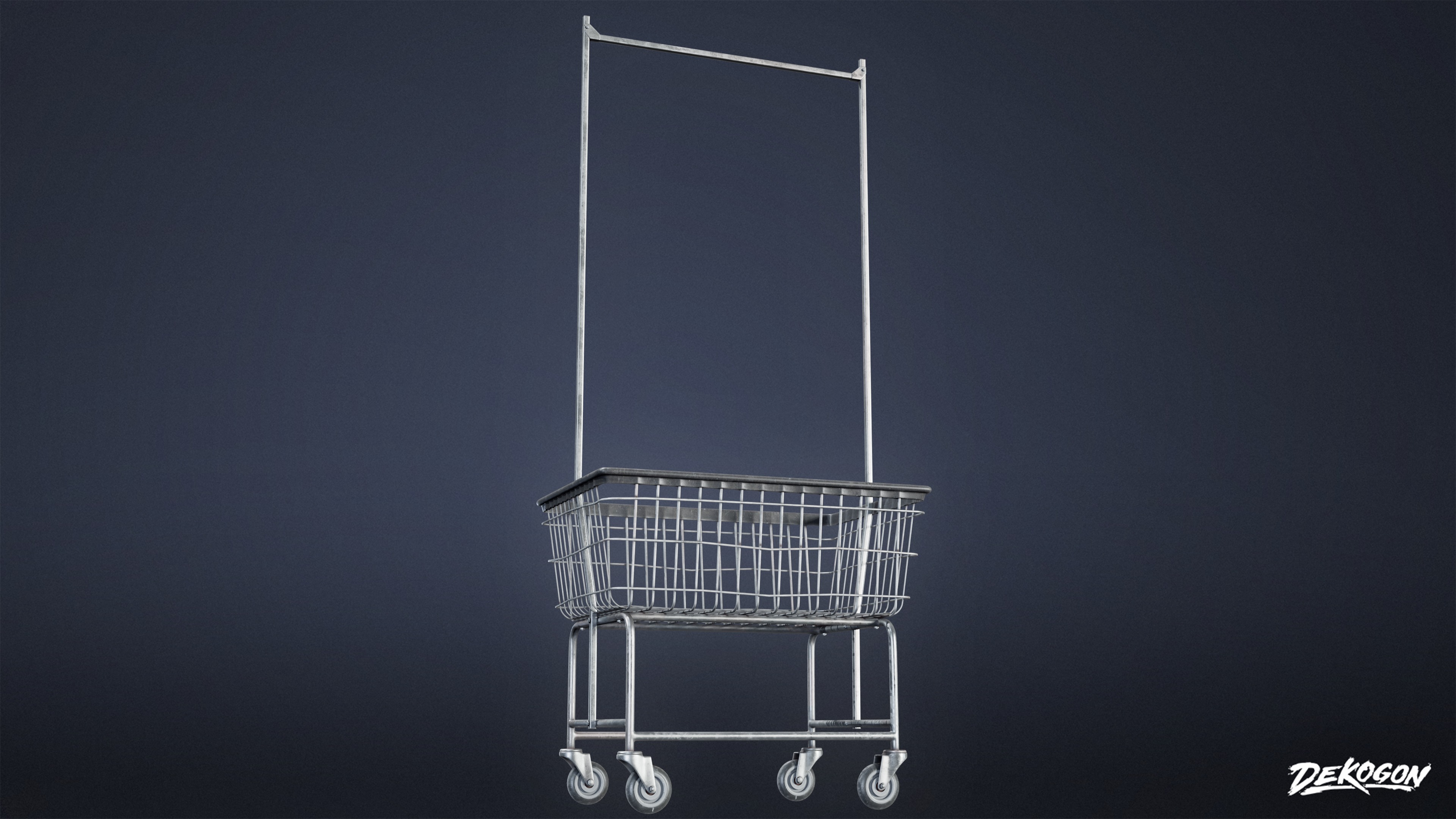 LAUNDROMAT - Baskets Metal 01 - LOW POLY AND NANITE Low-poly 3D model_4