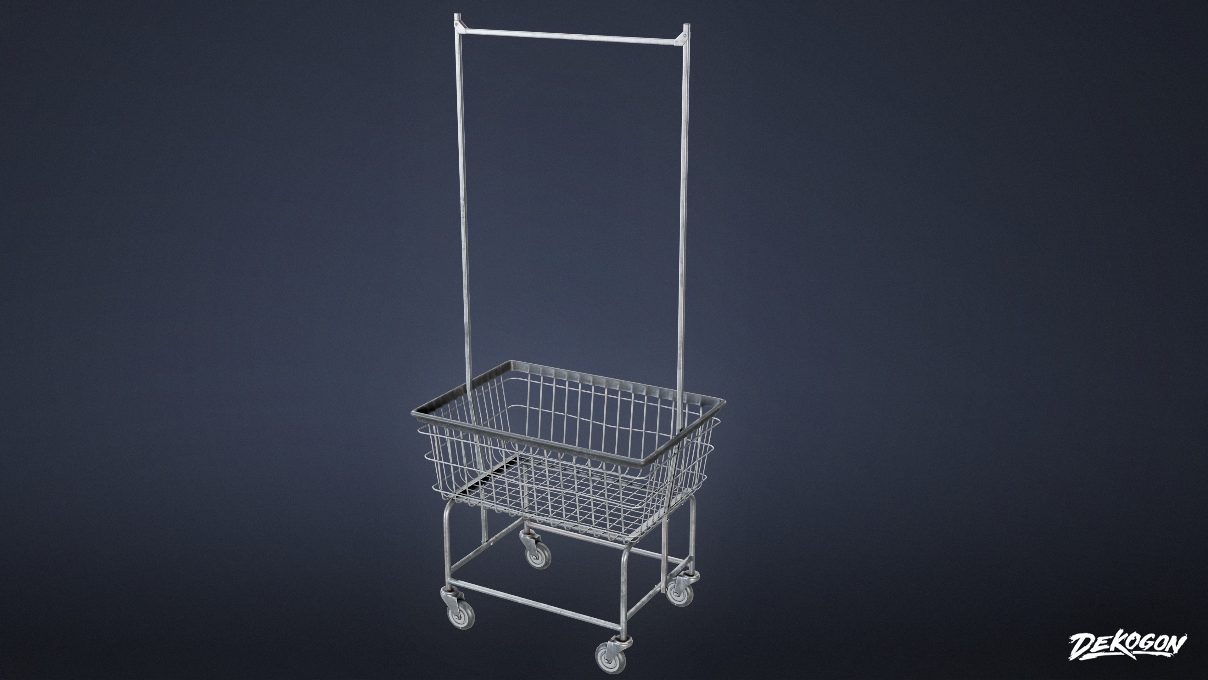 LAUNDROMAT - Baskets Metal 01 - LOW POLY AND NANITE Low-poly 3D model_3