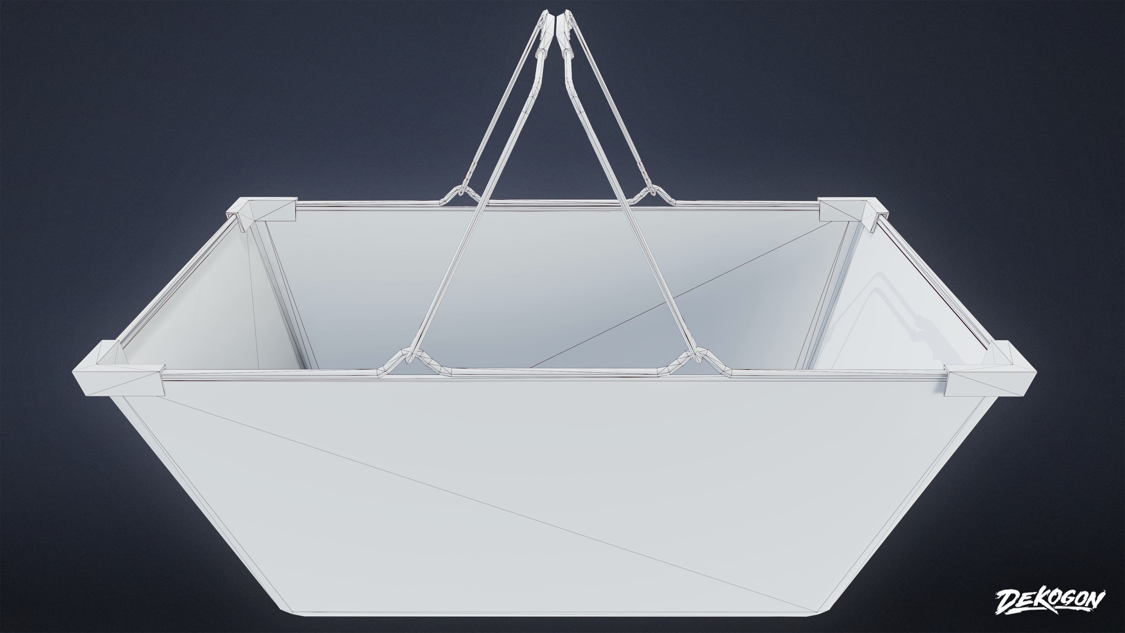 LAUNDROMAT - Baskets Metal 01 - LOW POLY AND NANITE Low-poly 3D model_7