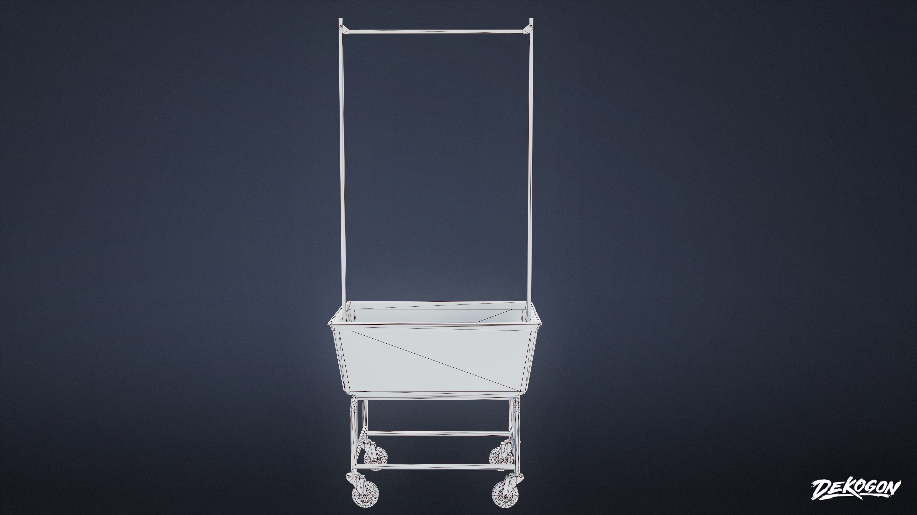 LAUNDROMAT - Baskets Metal 01 - LOW POLY AND NANITE Low-poly 3D model_8