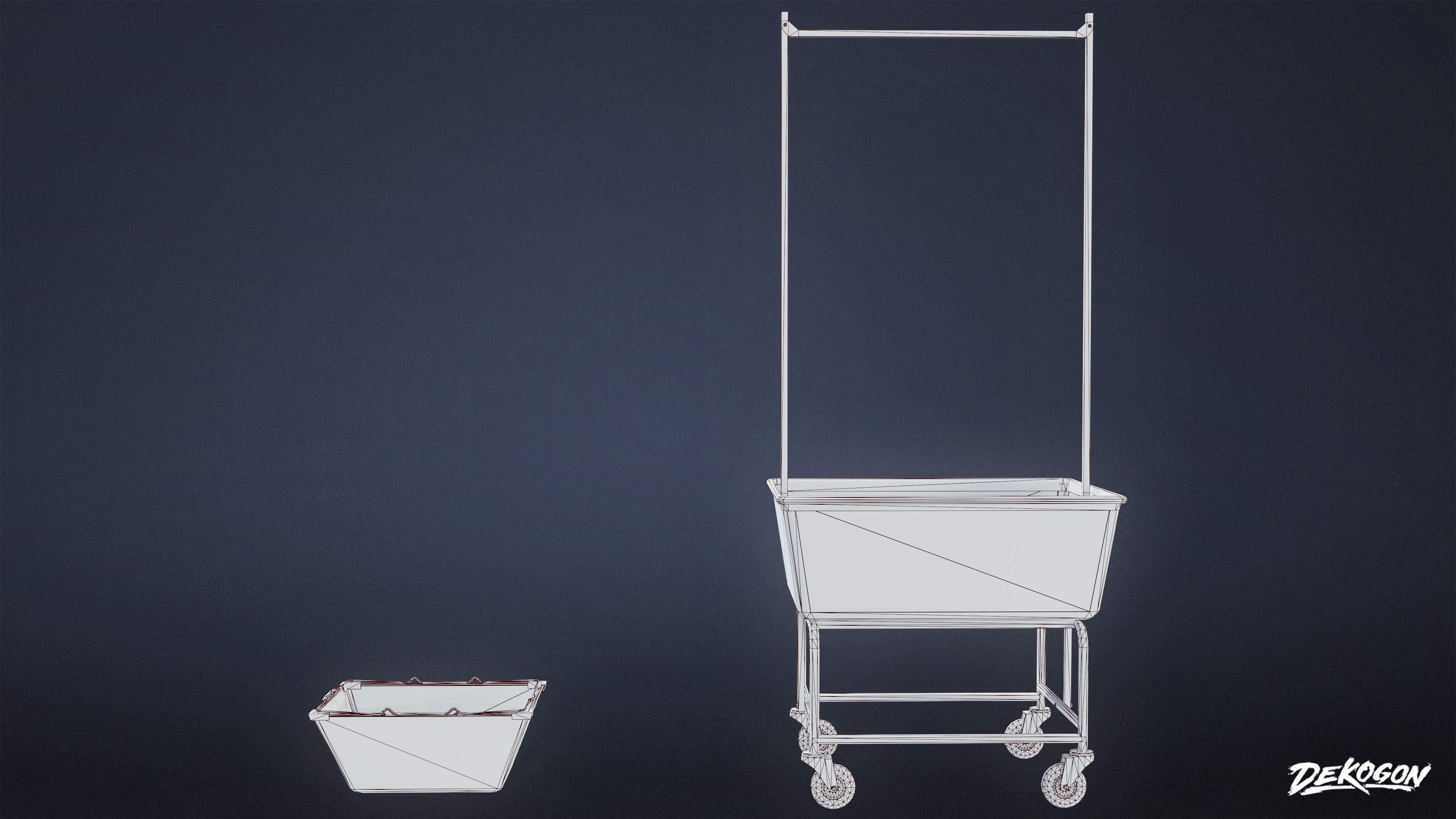 LAUNDROMAT - Baskets Metal 01 - LOW POLY AND NANITE Low-poly 3D model_9