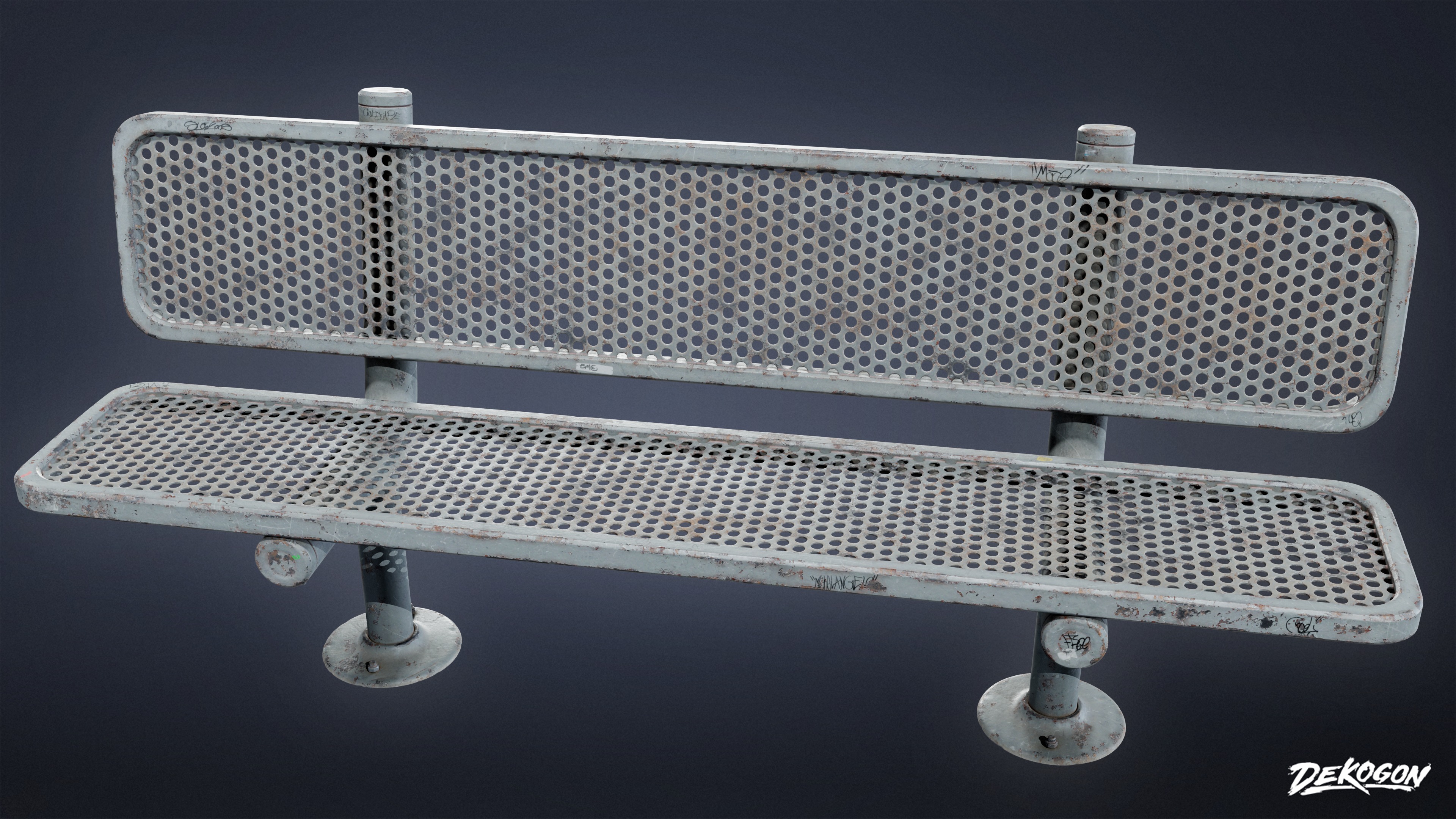 LAUNDROMAT - Bench Outdoor 01 - LOW POLY AND NANITE Low-poly 3D model_5