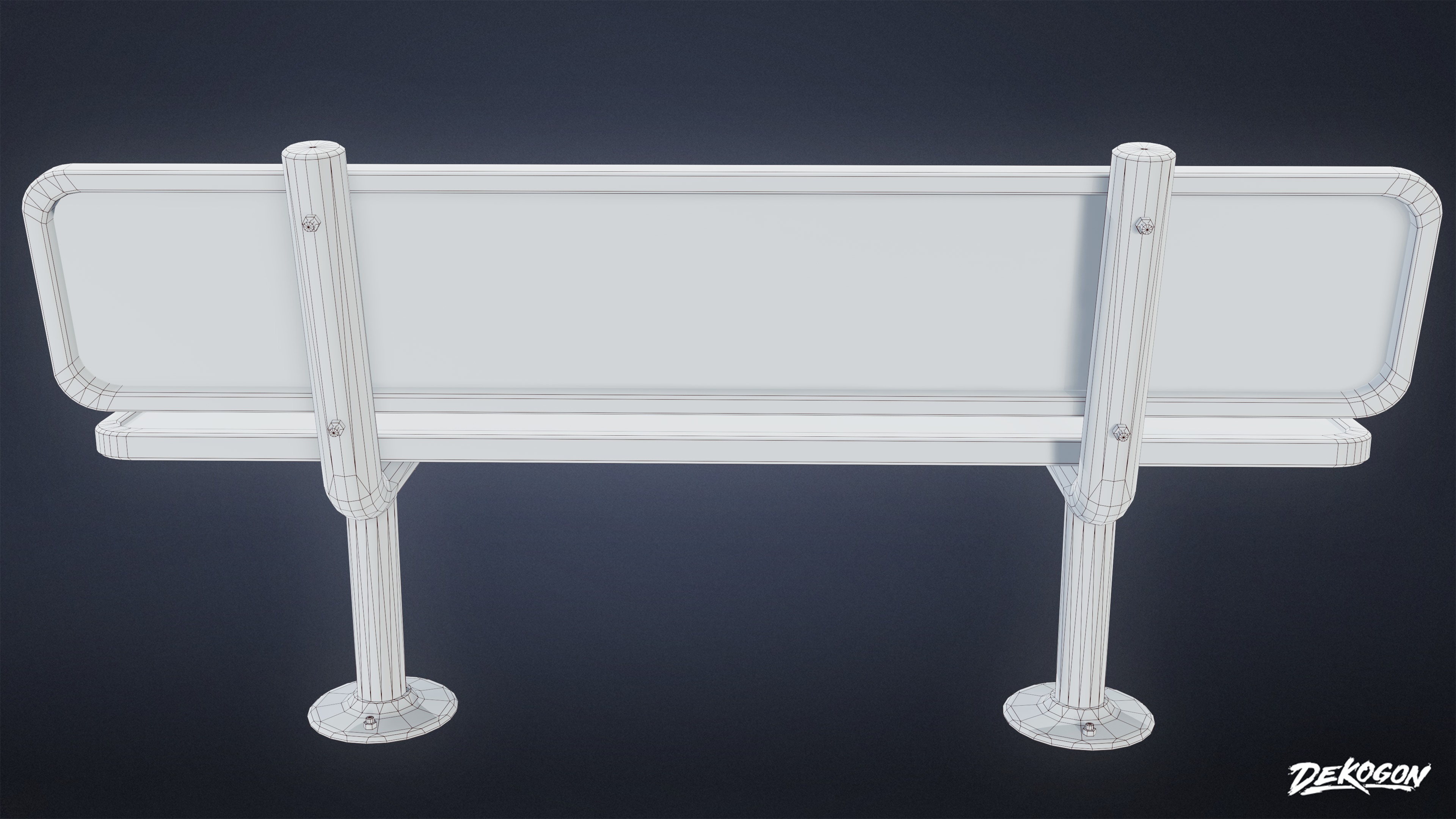 LAUNDROMAT - Bench Outdoor 01 - LOW POLY AND NANITE Low-poly 3D model_9