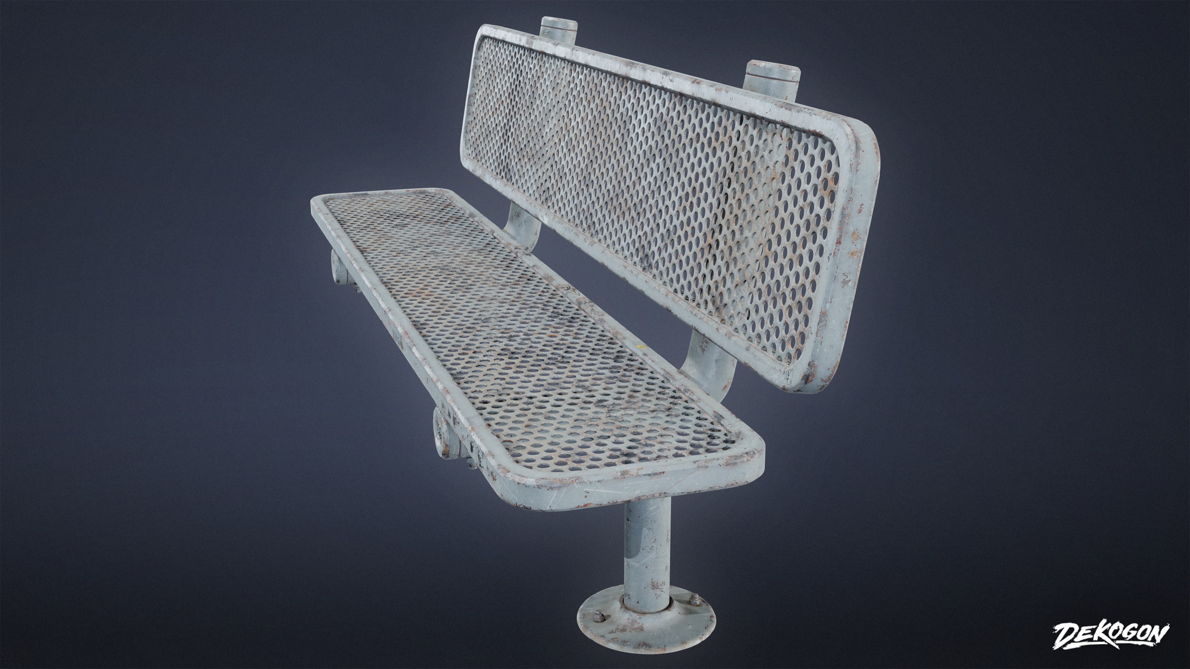 LAUNDROMAT - Bench Outdoor 01 - LOW POLY AND NANITE Low-poly 3D model_2