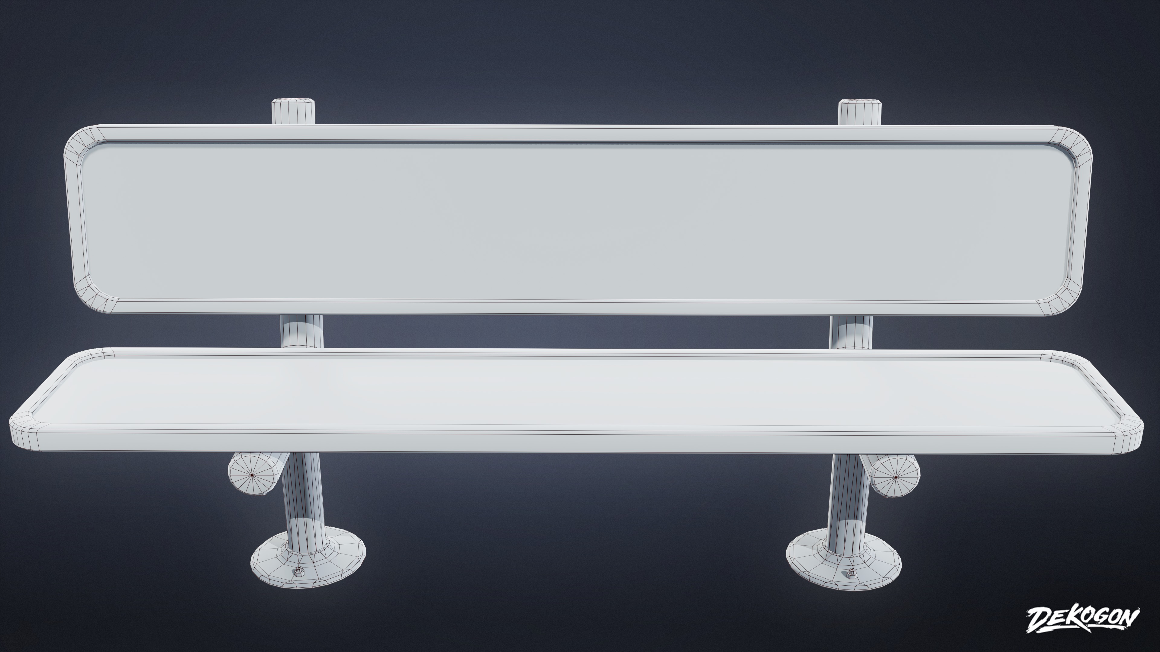 LAUNDROMAT - Bench Outdoor 01 - LOW POLY AND NANITE Low-poly 3D model_8