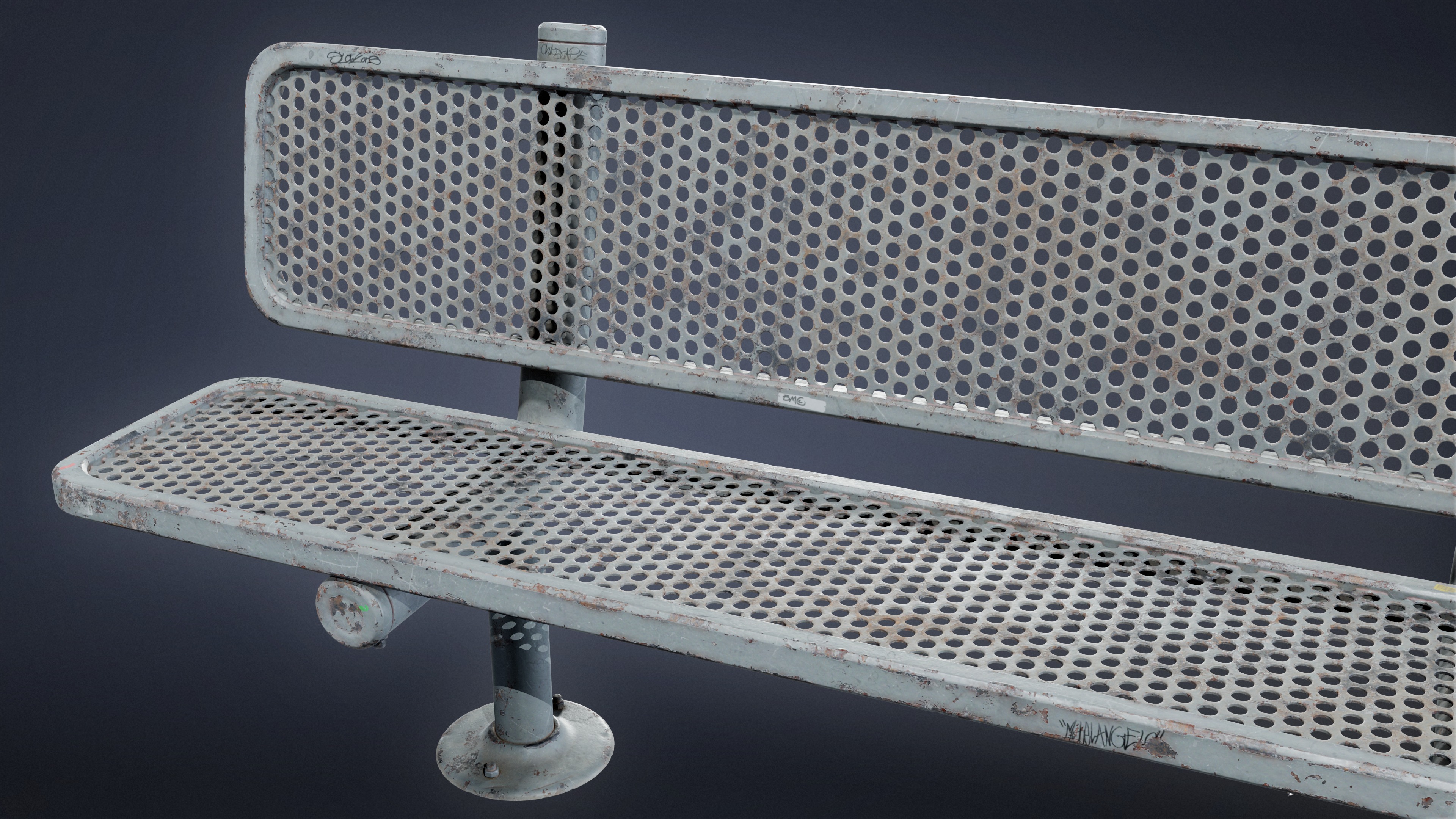 LAUNDROMAT - Bench Outdoor 01 - LOW POLY AND NANITE Low-poly 3D model_6