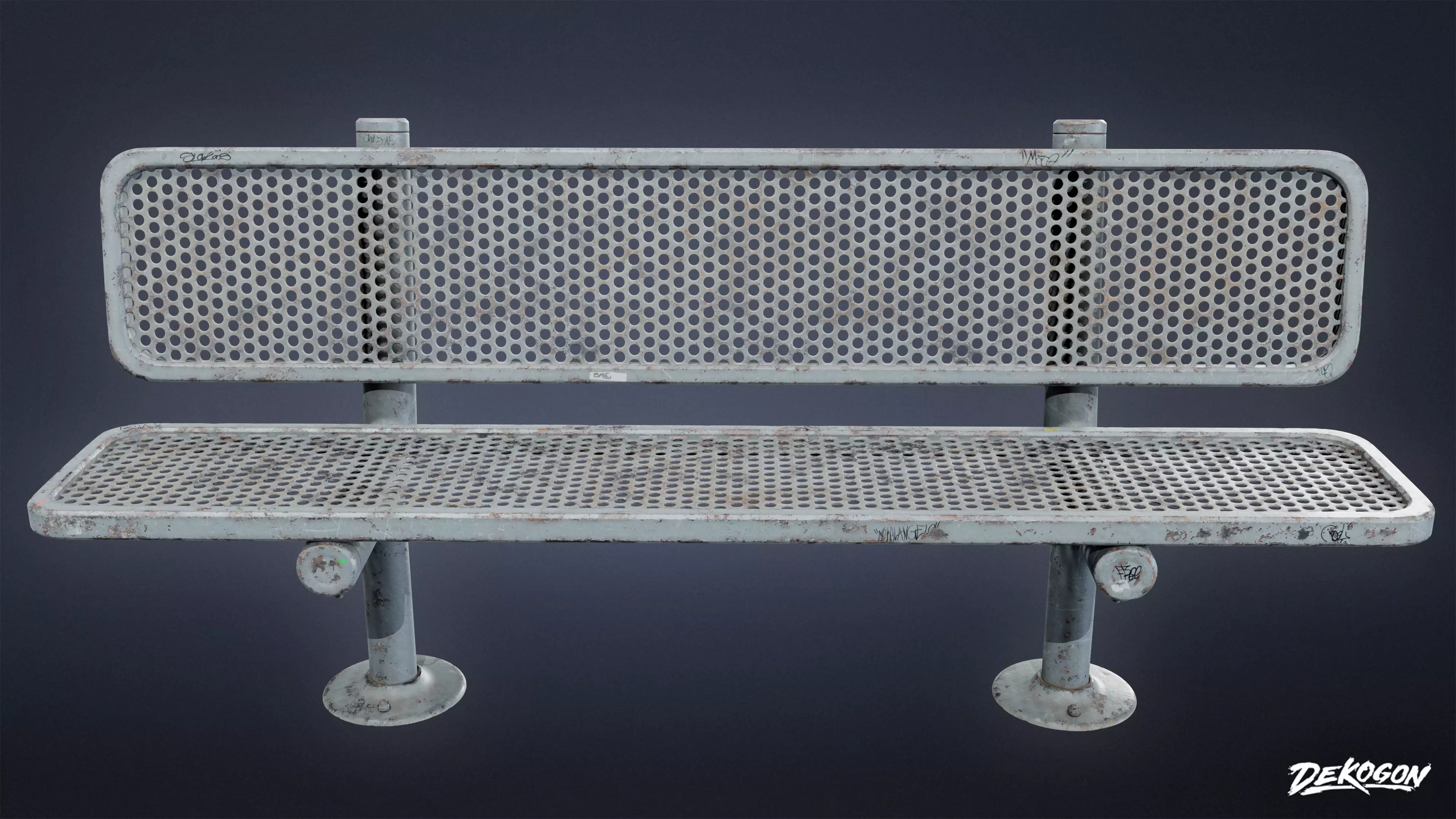 LAUNDROMAT - Bench Outdoor 01 - LOW POLY AND NANITE Low-poly 3D model_0