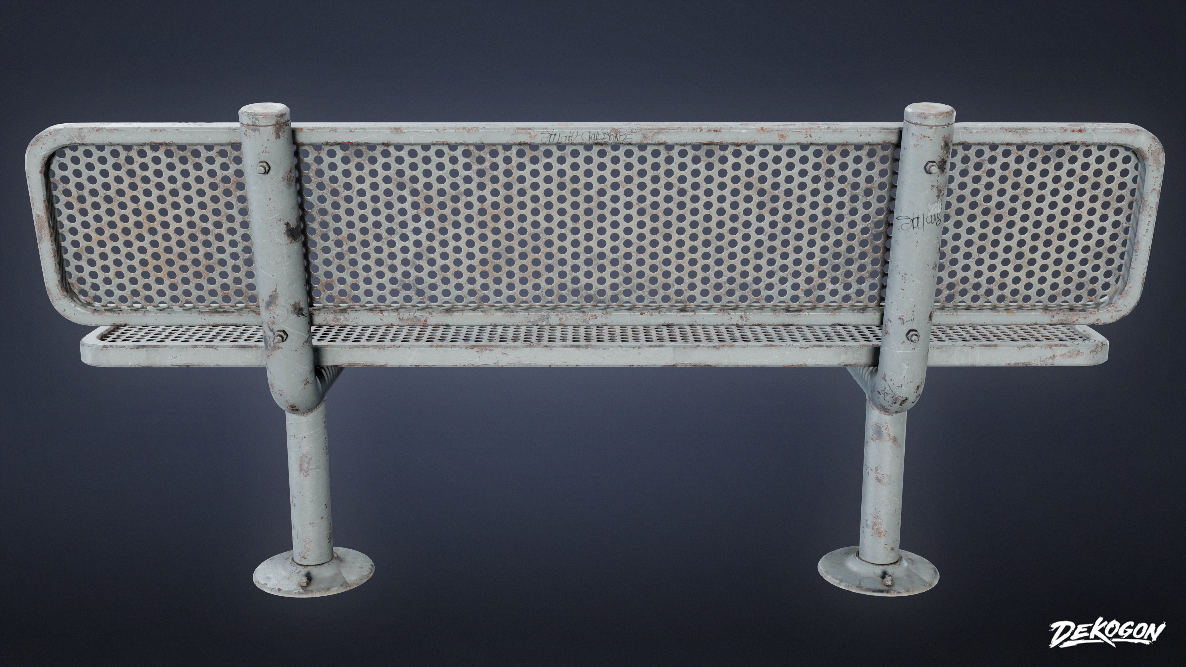 LAUNDROMAT - Bench Outdoor 01 - LOW POLY AND NANITE Low-poly 3D model_3