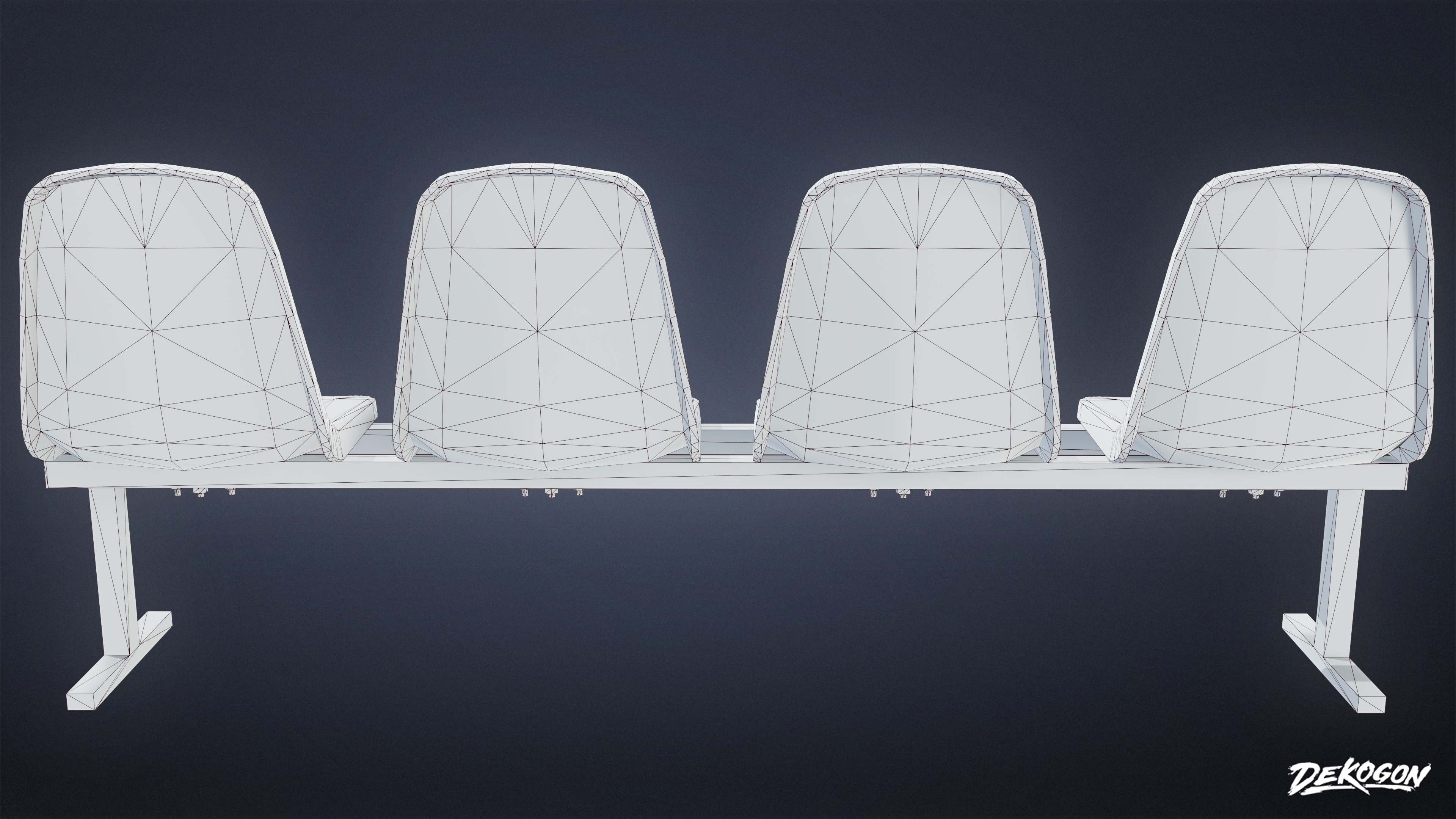 LAUNDROMAT - Bench Plastic 01 - LOW POLY AND NANITE Low-poly 3D model_9