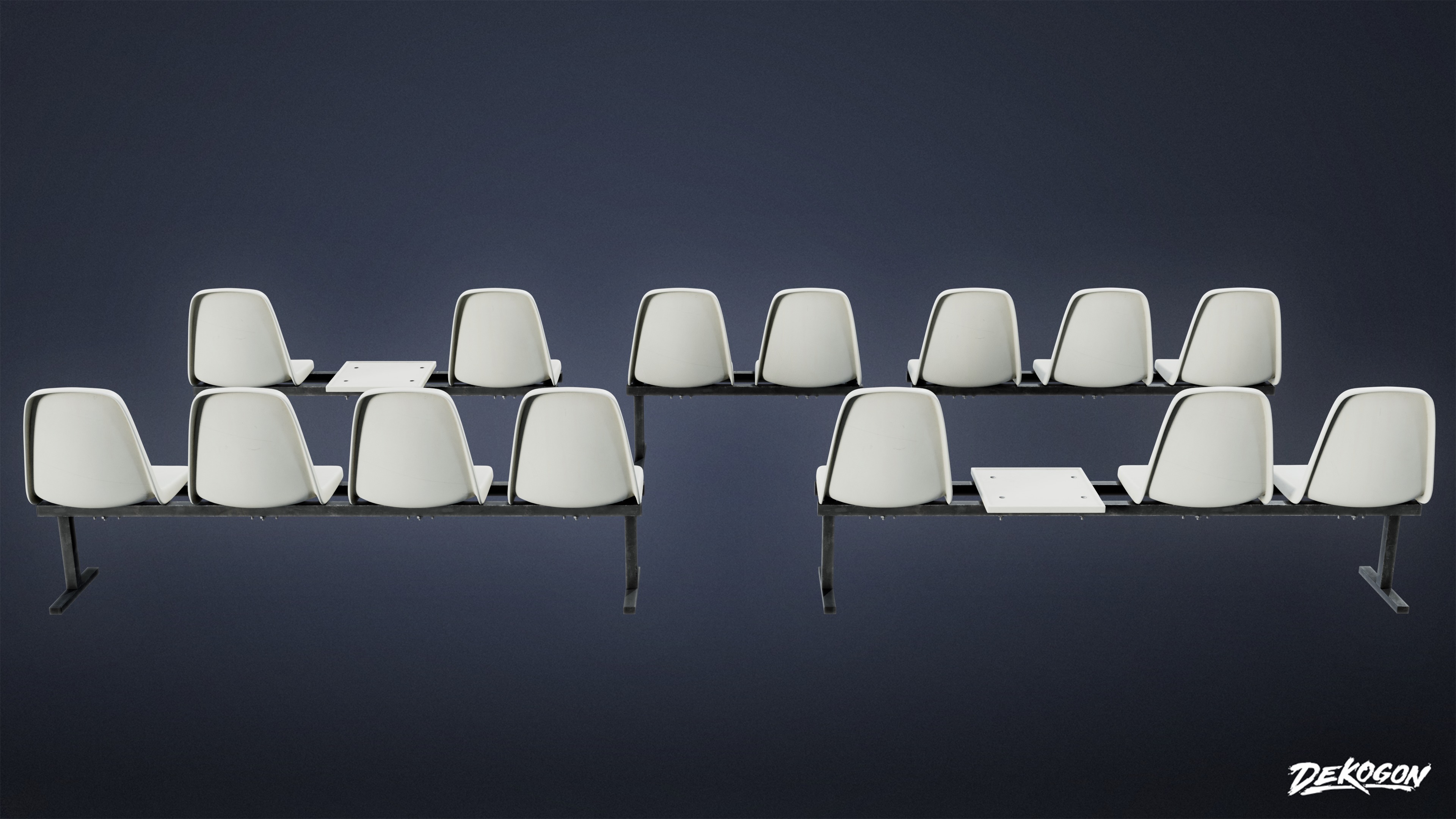 LAUNDROMAT - Bench Plastic 01 - LOW POLY AND NANITE Low-poly 3D model_1