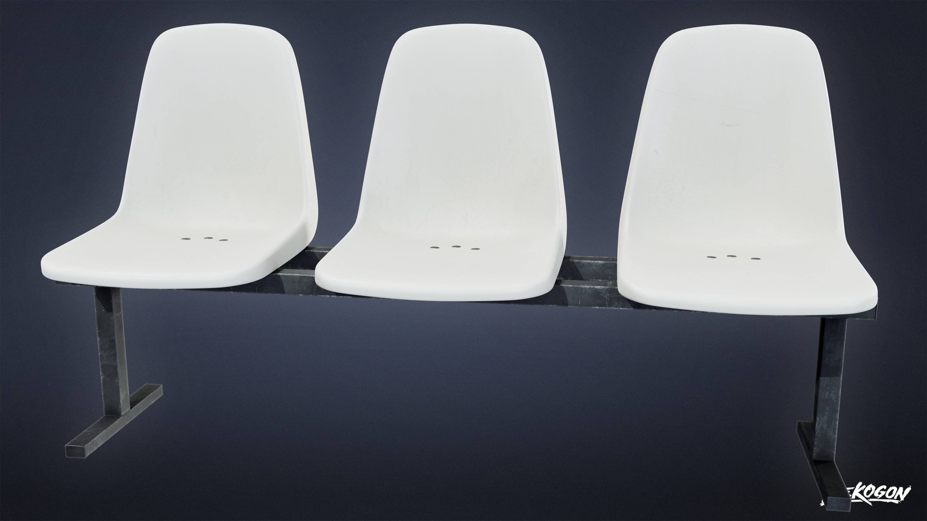 LAUNDROMAT - Bench Plastic 01 - LOW POLY AND NANITE Low-poly 3D model_4