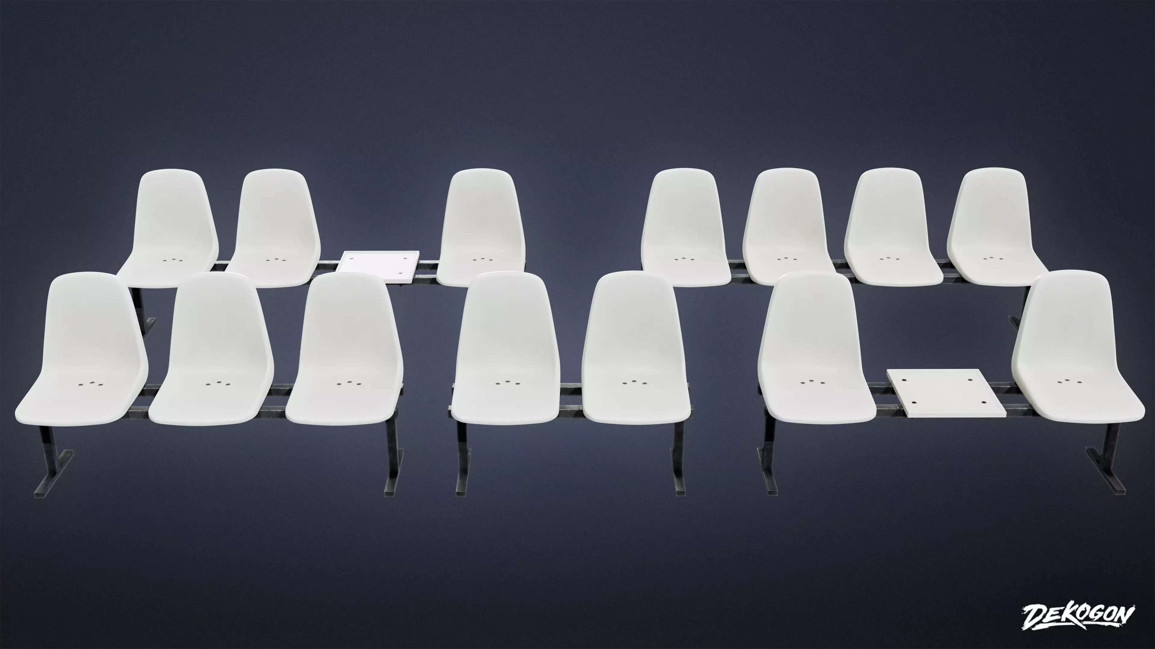 LAUNDROMAT - Bench Plastic 01 - LOW POLY AND NANITE Low-poly 3D model_0