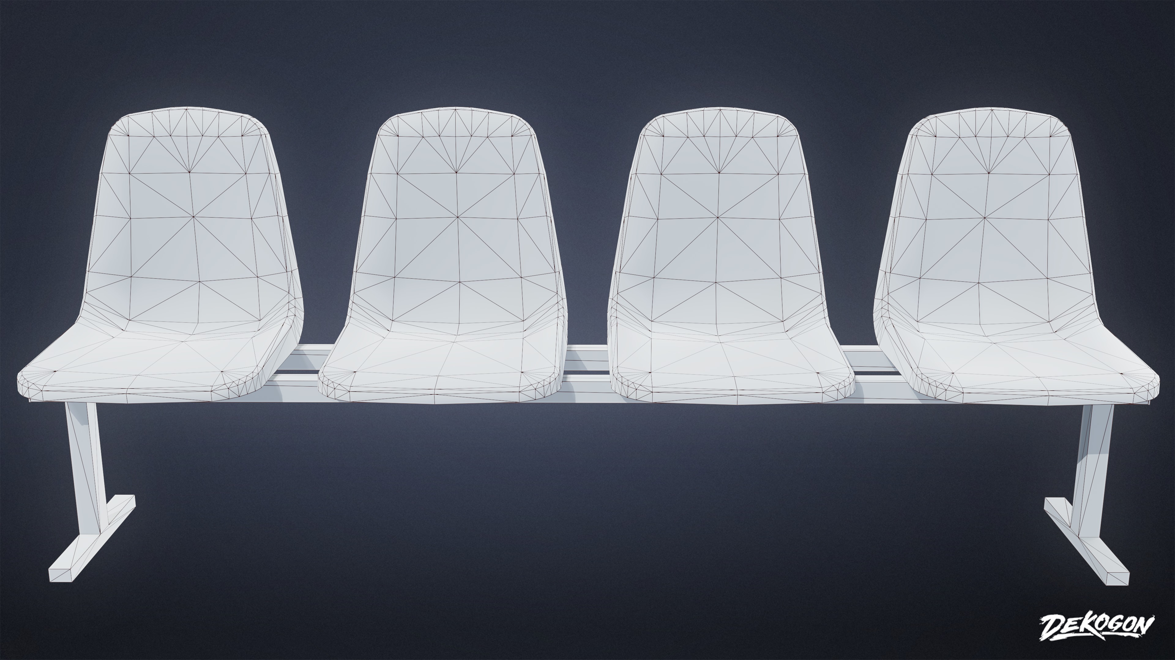 LAUNDROMAT - Bench Plastic 01 - LOW POLY AND NANITE Low-poly 3D model_8