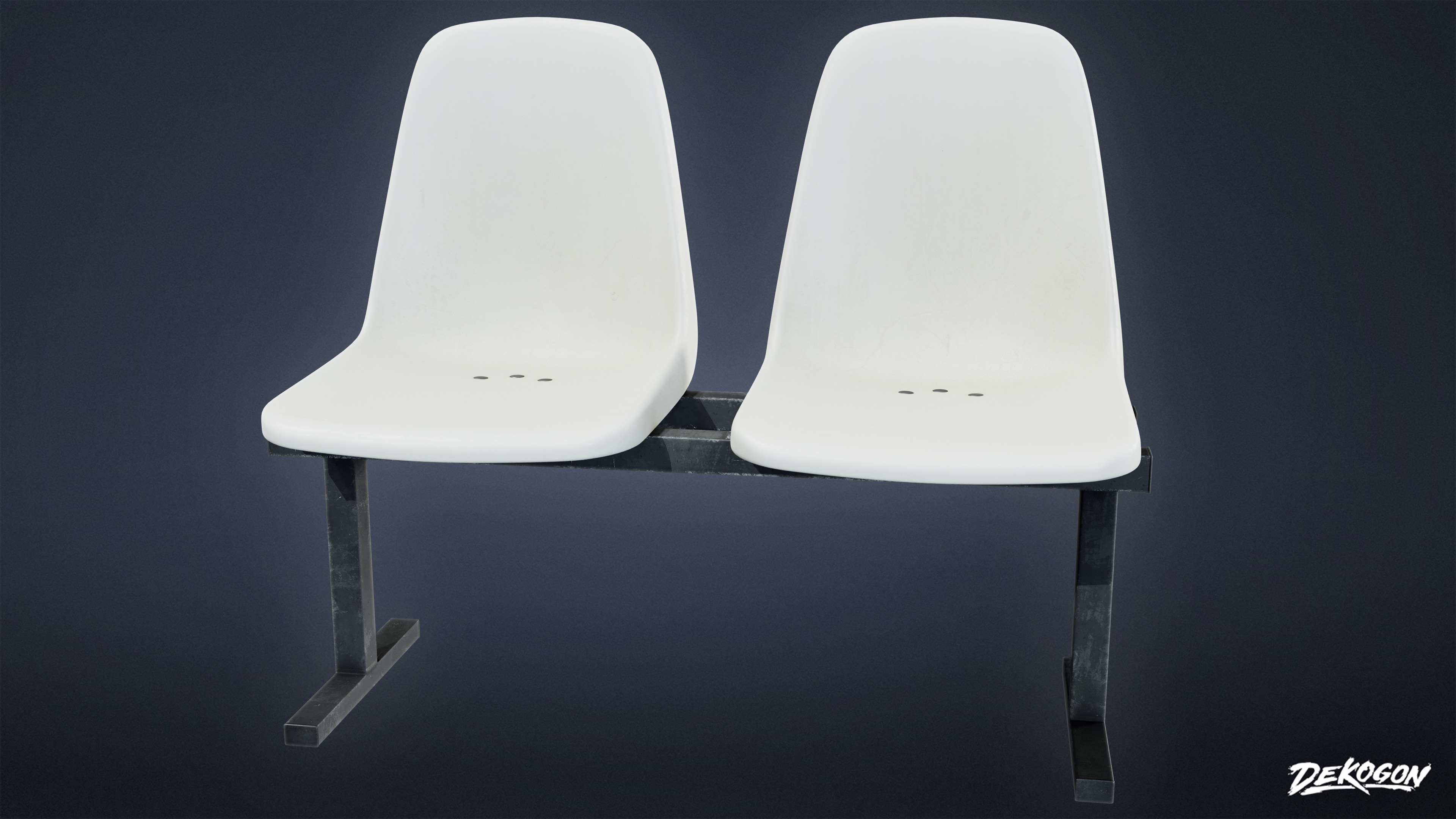 LAUNDROMAT - Bench Plastic 01 - LOW POLY AND NANITE Low-poly 3D model_6