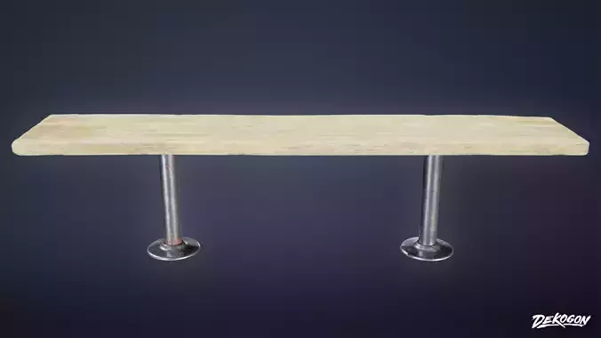 LAUNDROMAT - Bench Wooden 01 - LOW POLY AND NANITE