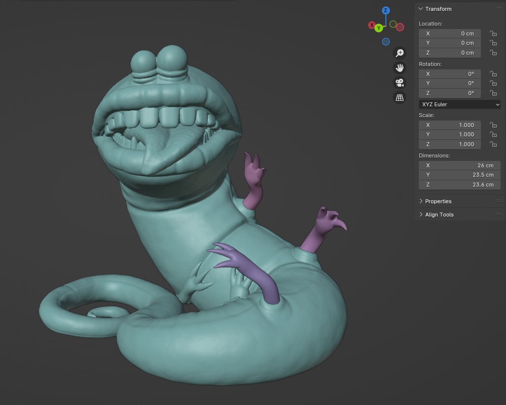 ATHF Fang Worm 3D print model_2