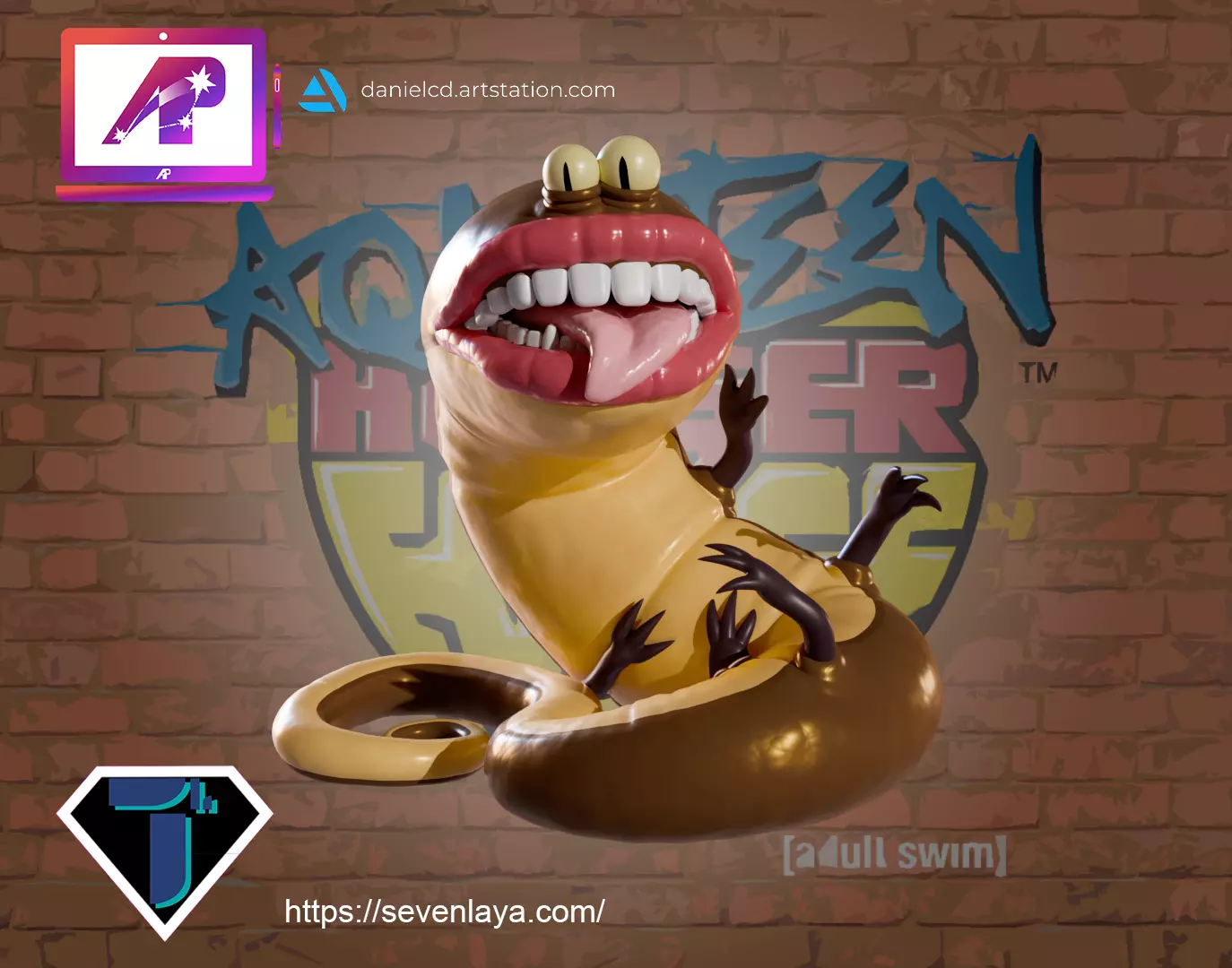 ATHF Fang Worm 3D print model_0