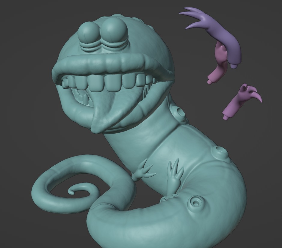 ATHF Fang Worm 3D print model_3