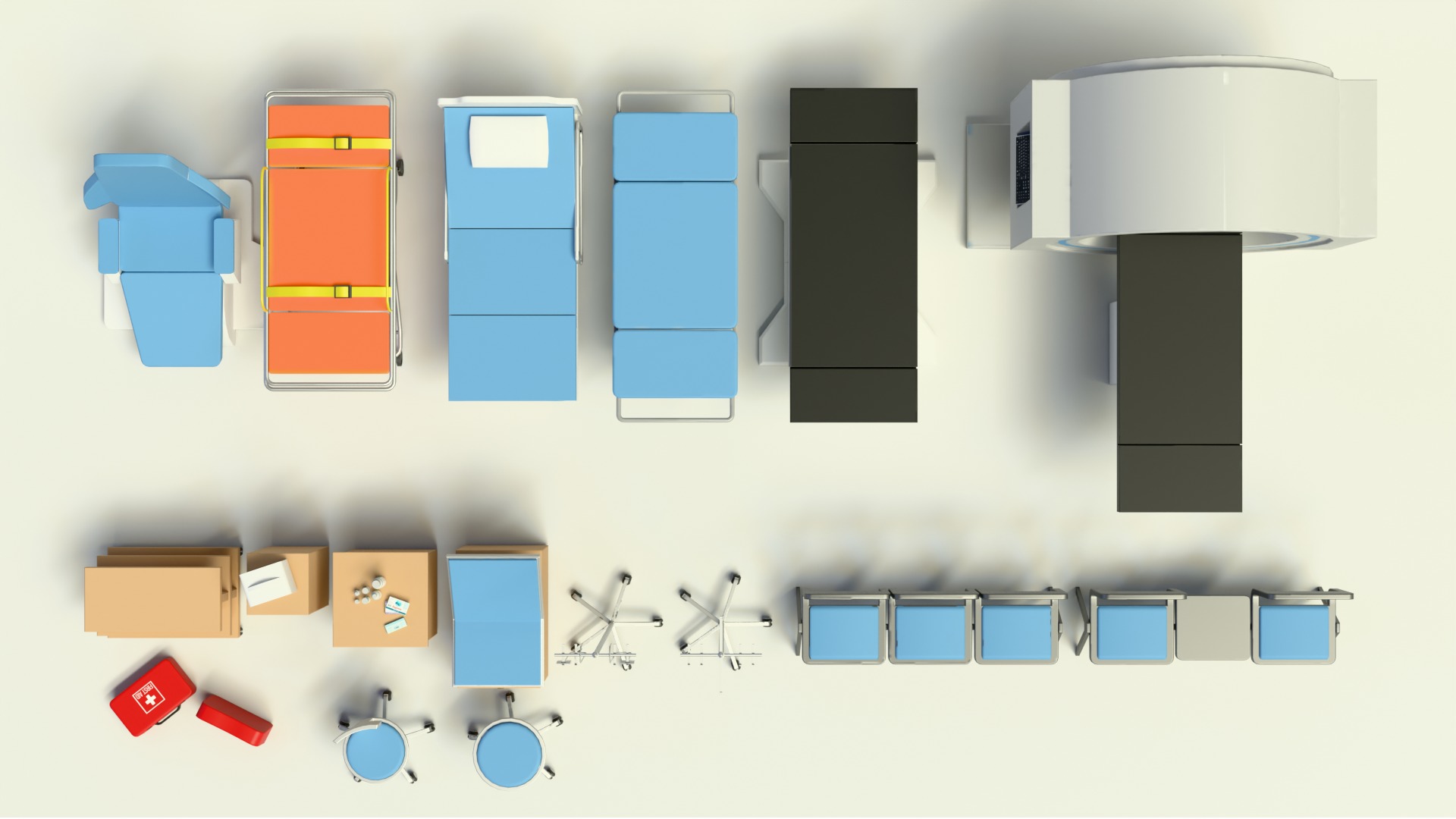 Hospital Asset Pack Low-Poly Low-poly 3D model_3