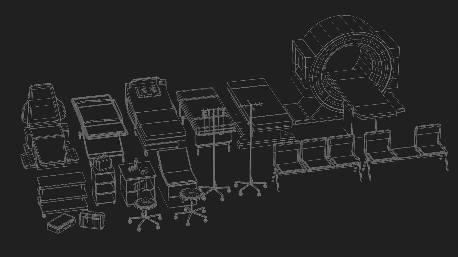 Hospital Asset Pack Low-Poly Low-poly 3D model_7