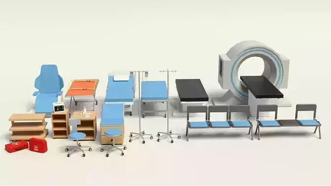 Hospital Asset Pack Low-Poly Low-poly 3D model Hospital Asset Pack Low-Poly Low-poly 3D model