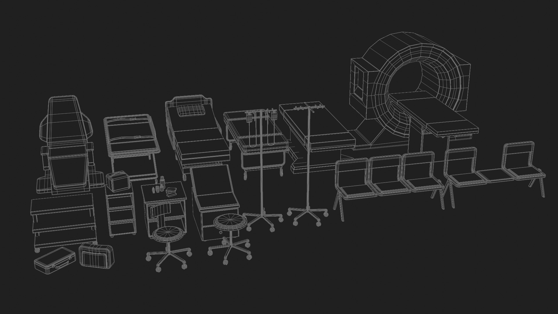 Hospital Asset Pack Low-Poly Low-poly 3D model_8