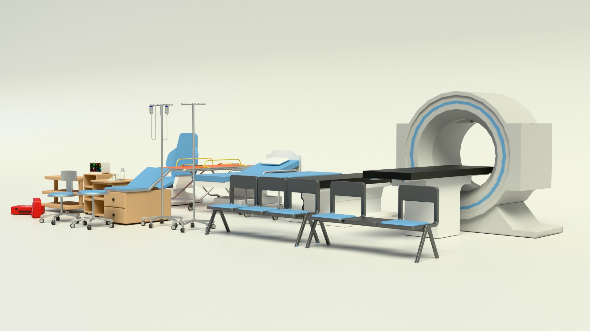 Hospital Asset Pack Low-Poly Low-poly 3D model_2