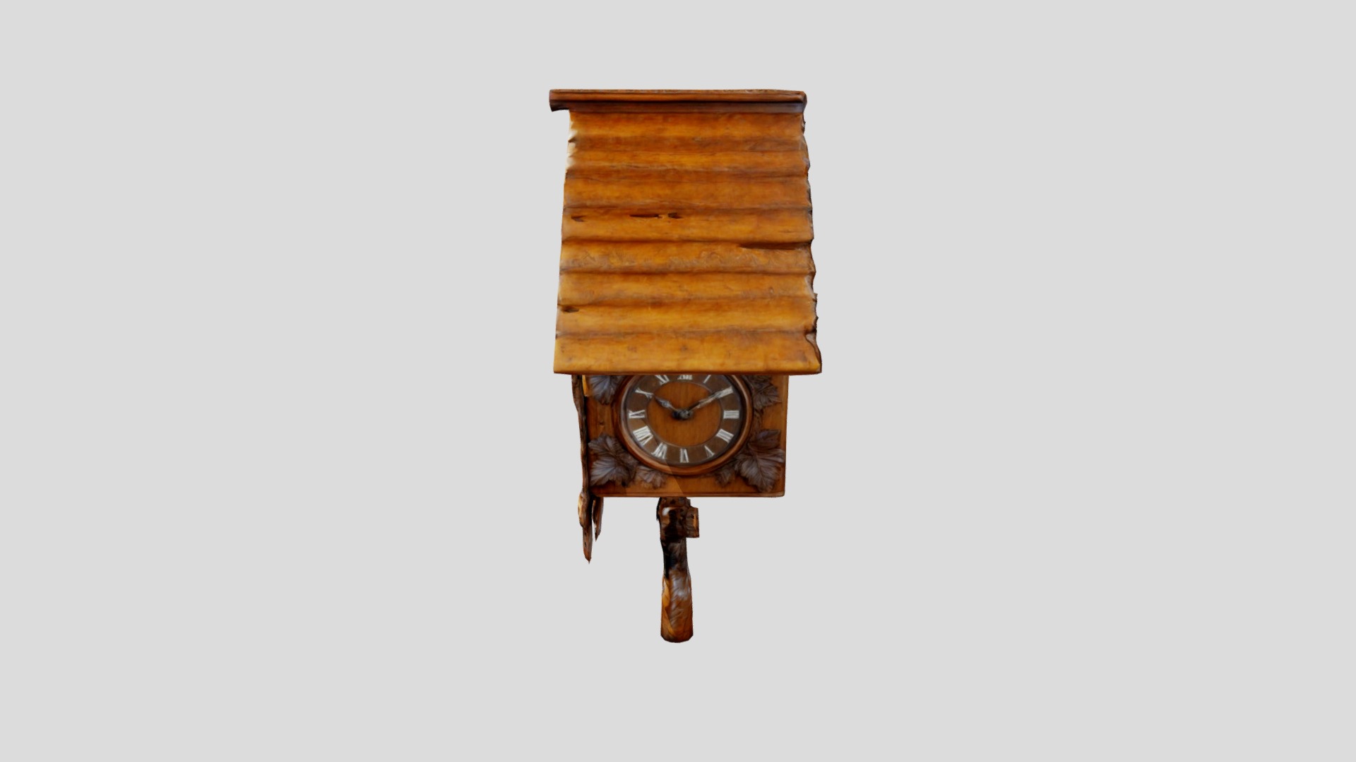 Black Forest Antique Cuckoo Clock Low-poly 3D model_9