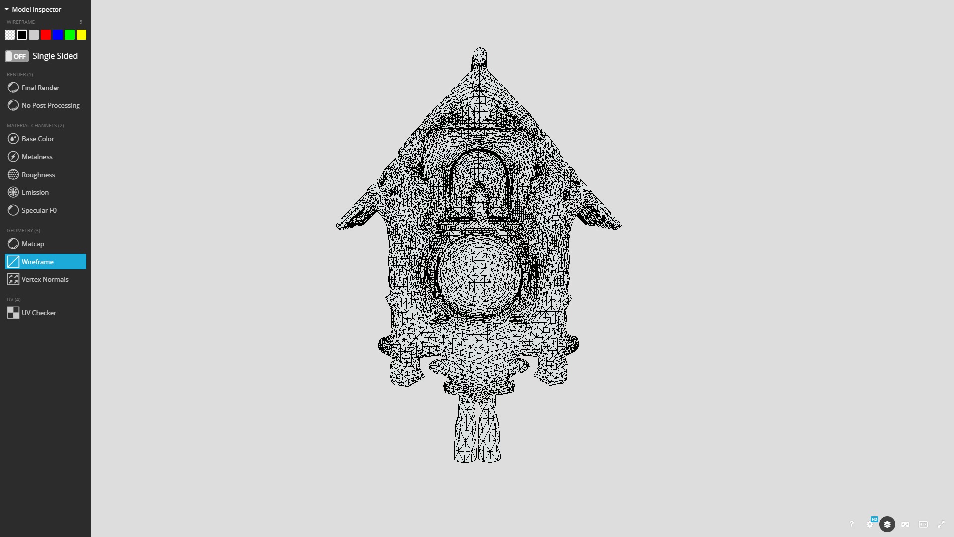 Black Forest Antique Cuckoo Clock Low-poly 3D model_12