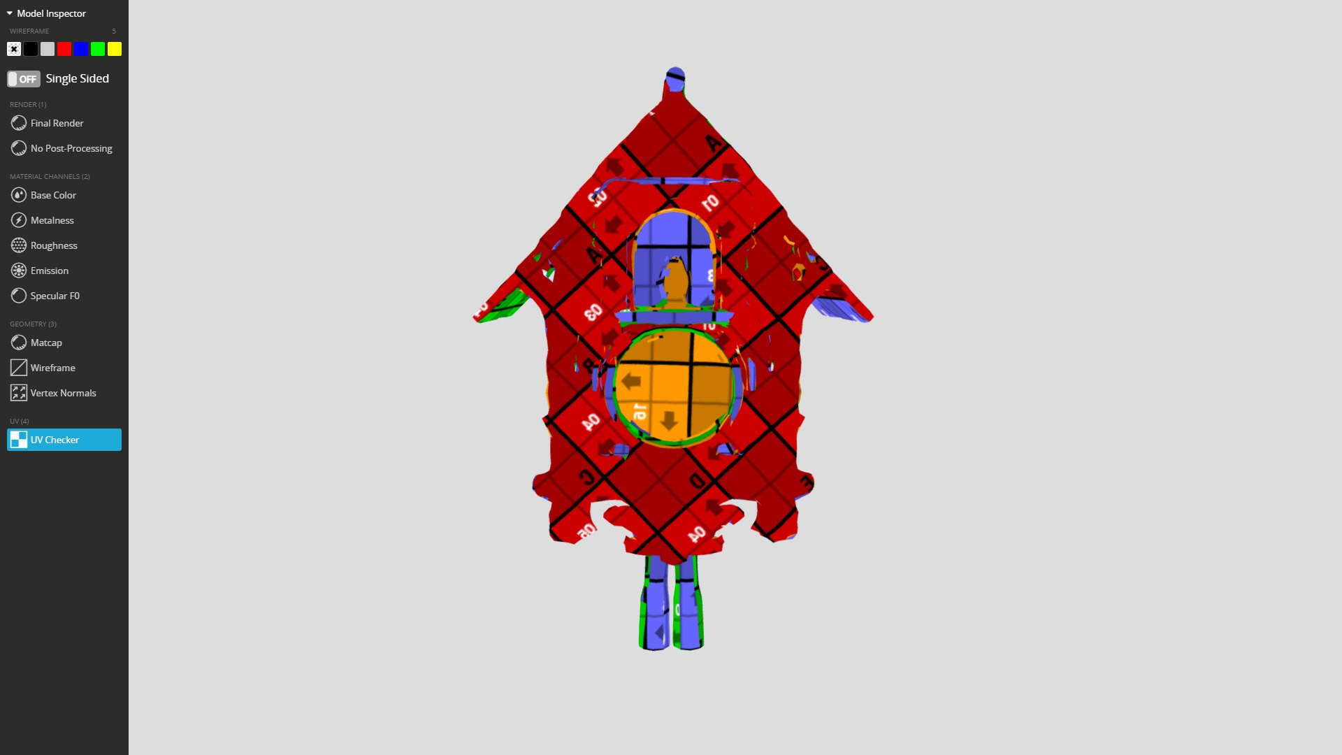 Black Forest Antique Cuckoo Clock Low-poly 3D model_14