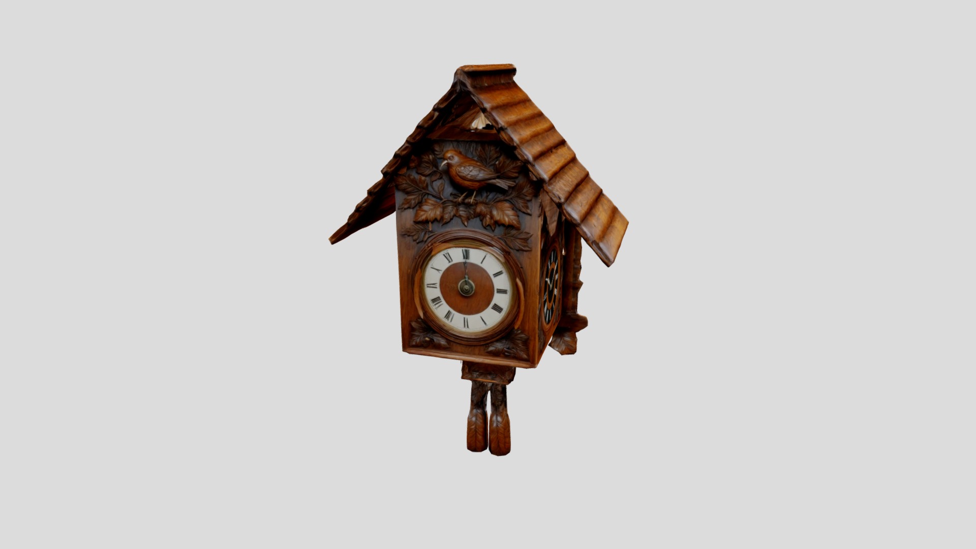 Black Forest Antique Cuckoo Clock Low-poly 3D model_7