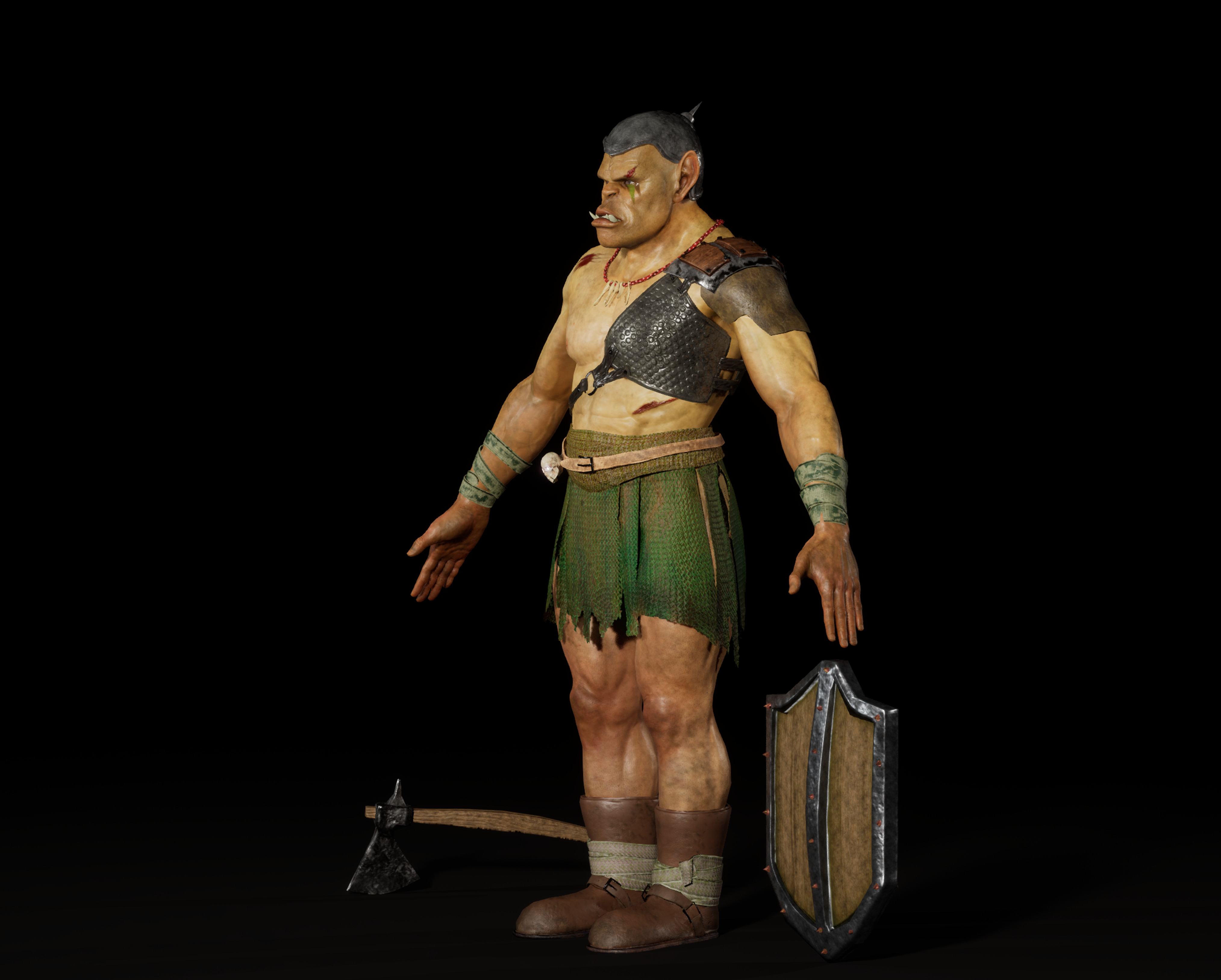 Orc game ready Low-poly 3D model_3