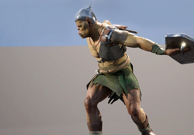 Orc game ready Low-poly 3D model