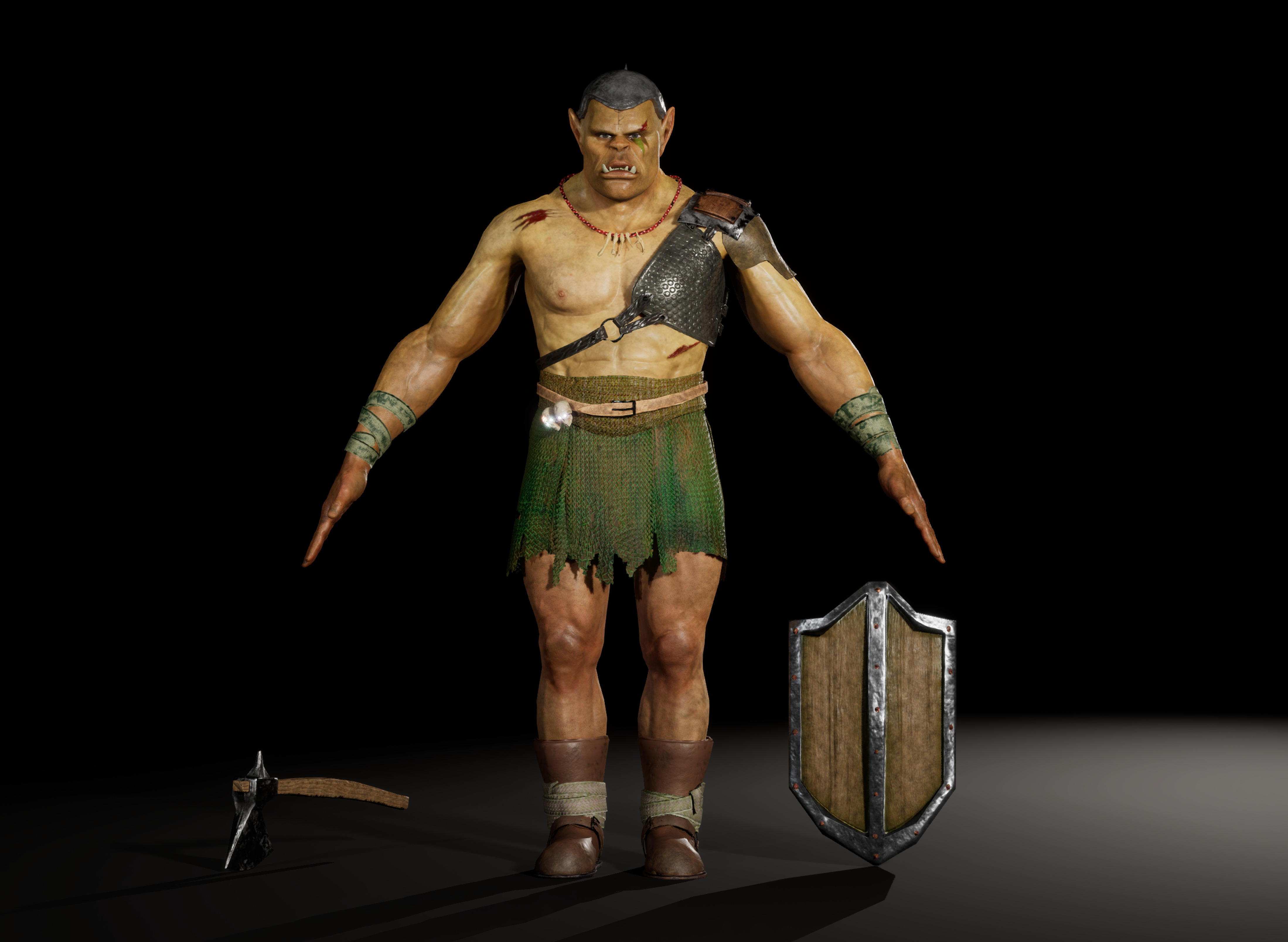 Orc game ready Low-poly 3D model_2