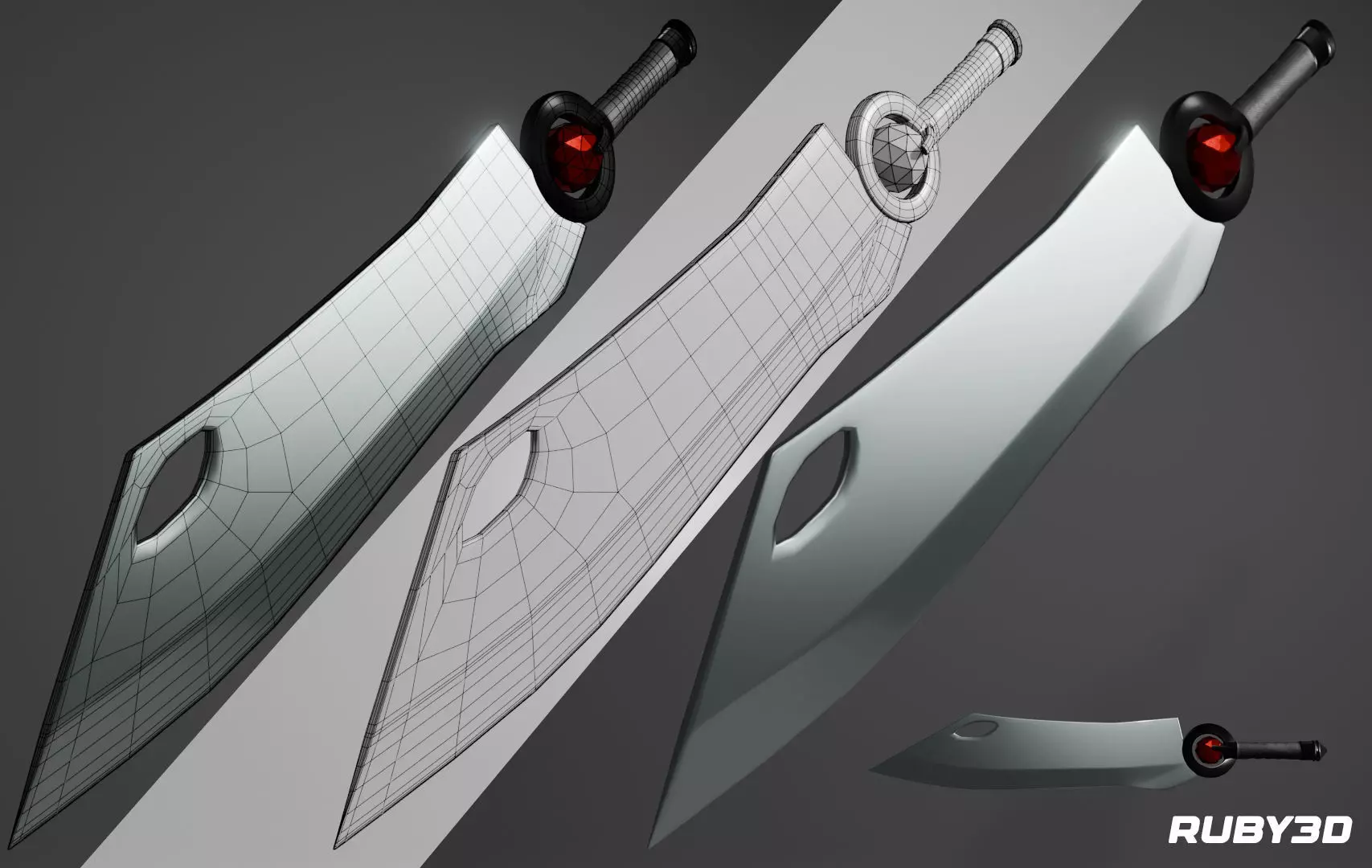 Game Ready - 3D Sword002 Low-poly 3D model_0