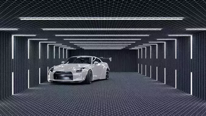 GTR-skyline-car rigged and animated