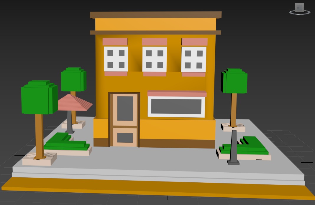 A stylish House Low-poly 3D model_4