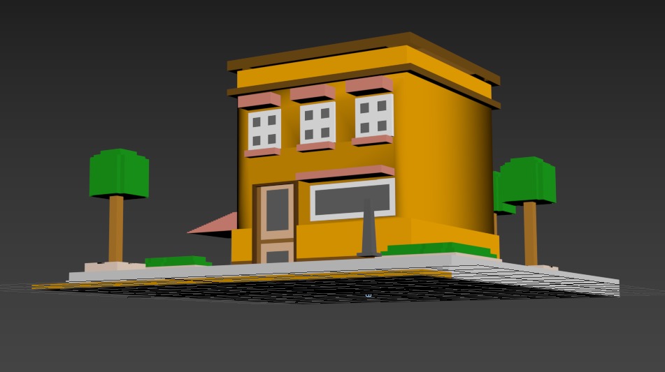 A stylish House Low-poly 3D model_2