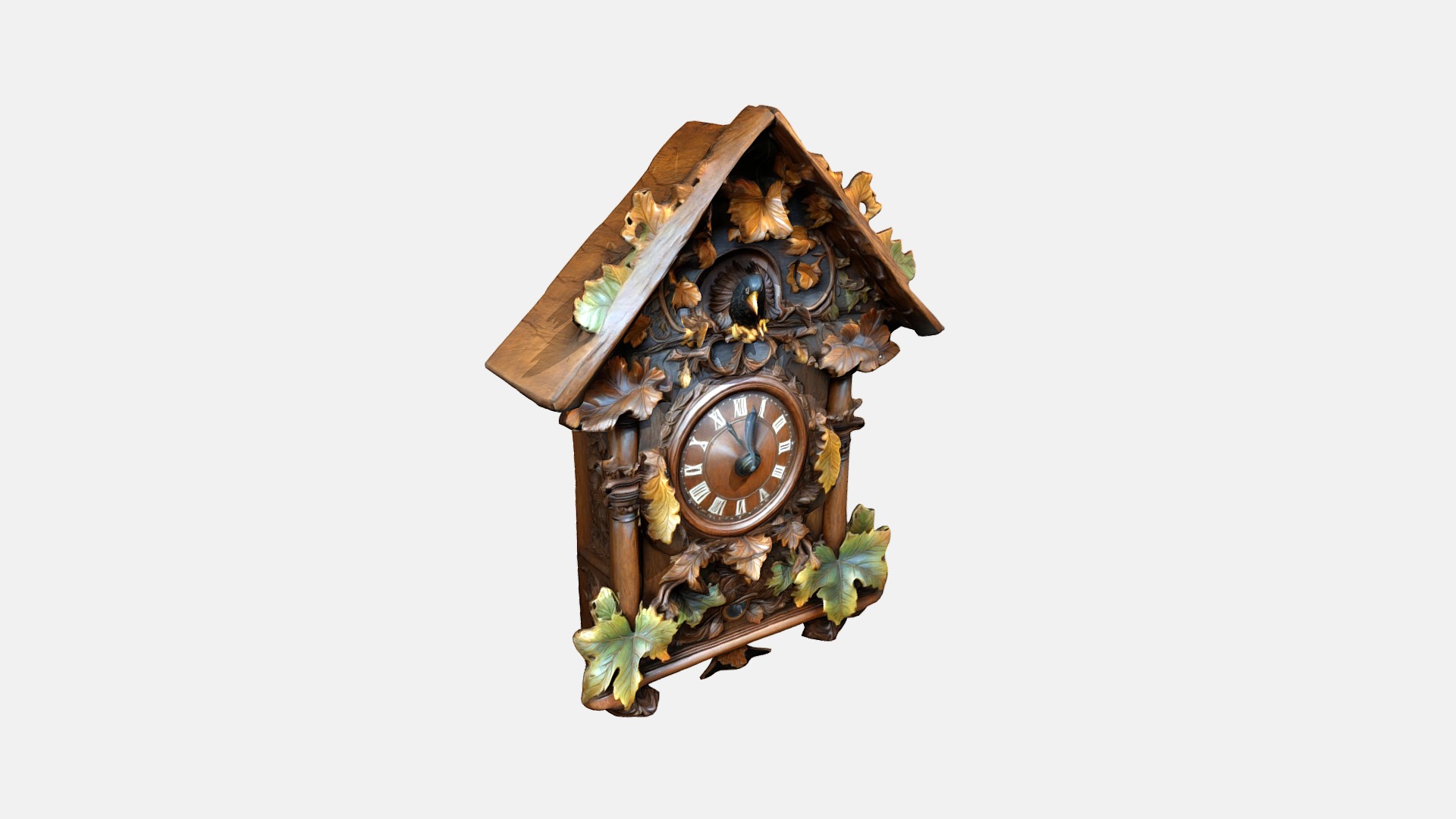 Wooden Wall Clock Low-poly 3D model_1