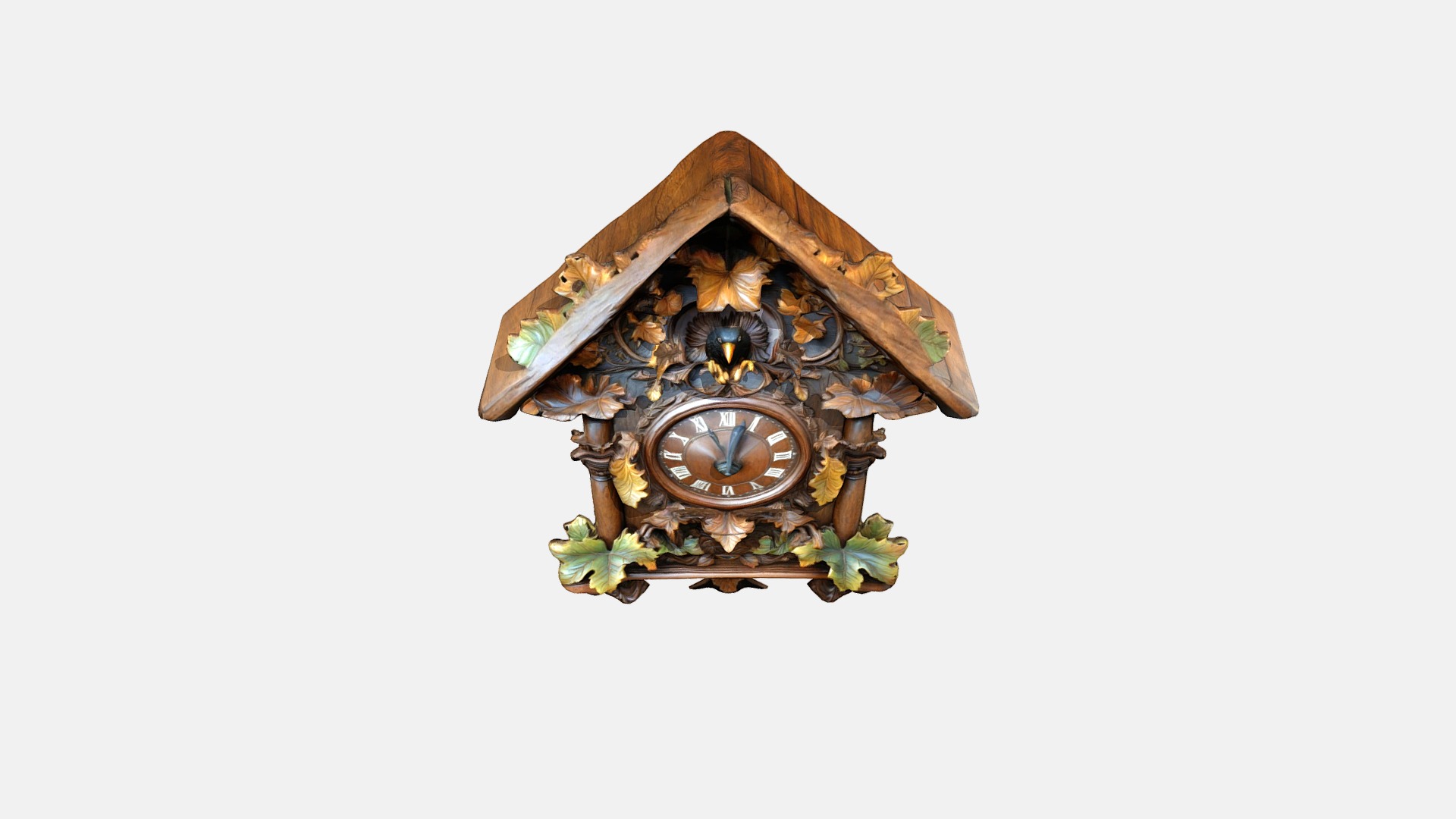 Wooden Wall Clock Low-poly 3D model_6