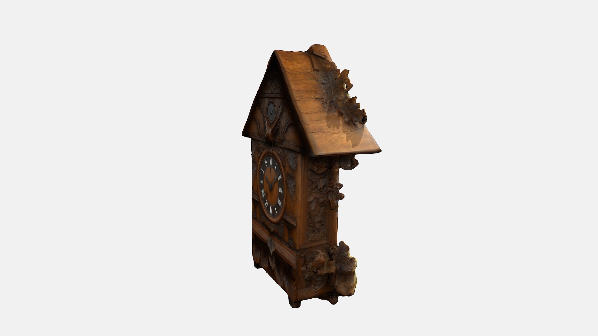 Wooden Wall Clock Low-poly 3D model_3
